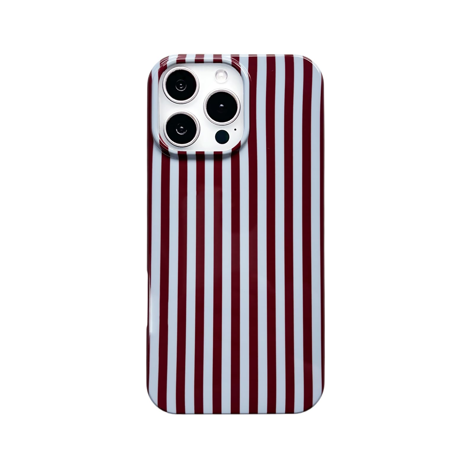 Reezaddin Blue and Brown Striped Phone Case for iPhone 16 Pro,Cute Aesthetic Retro Vertical Line Stripes Pattern Protective Tren