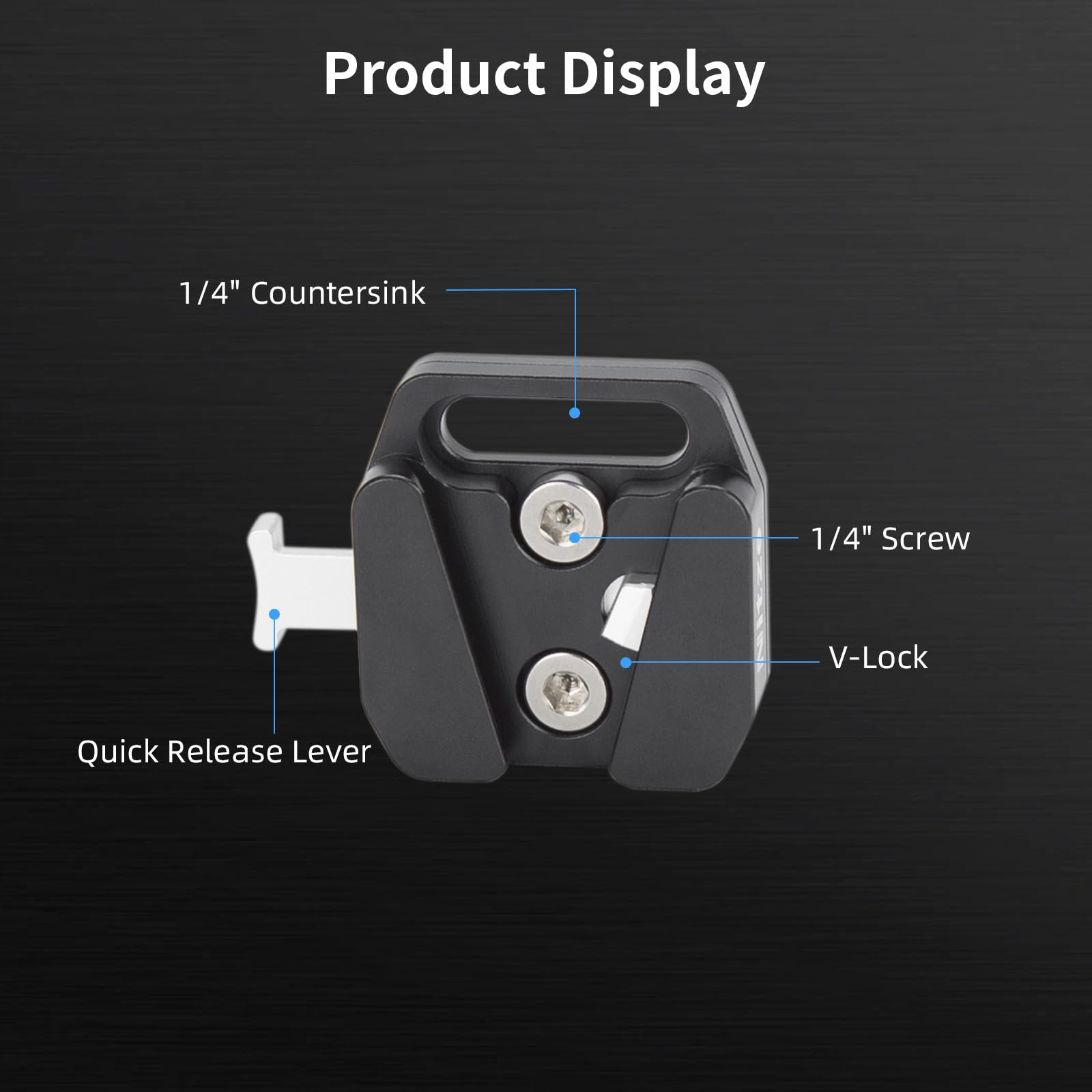 Nitze Mini V Mount Battery Plate, V Mount Adapter, Aluminum Alloy V Mounty Plate With 1/4' Screws   N21F