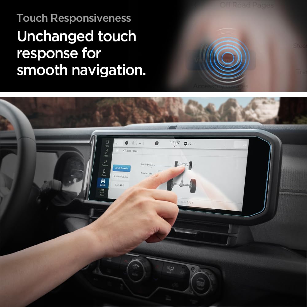 Spigen Tempered Glass Screen Protector [Glastr Slim] Designed For Jeep Wrangler (2024/2025), Jeep Gladiator (2024/2025), Jeep Wrangler 4Xe (2024/2025) 12.3 Inch Dashboard Touchscreen   Crystal Clear