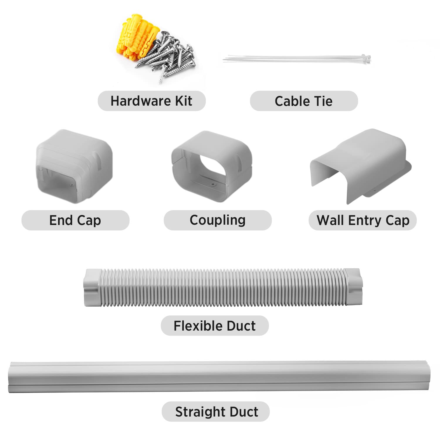 Turbro 3 W    7.5 L Decorative Pvc Line Cover Kit For Mini Split And Central Air Conditioners, Ac Heat Pumps Systems