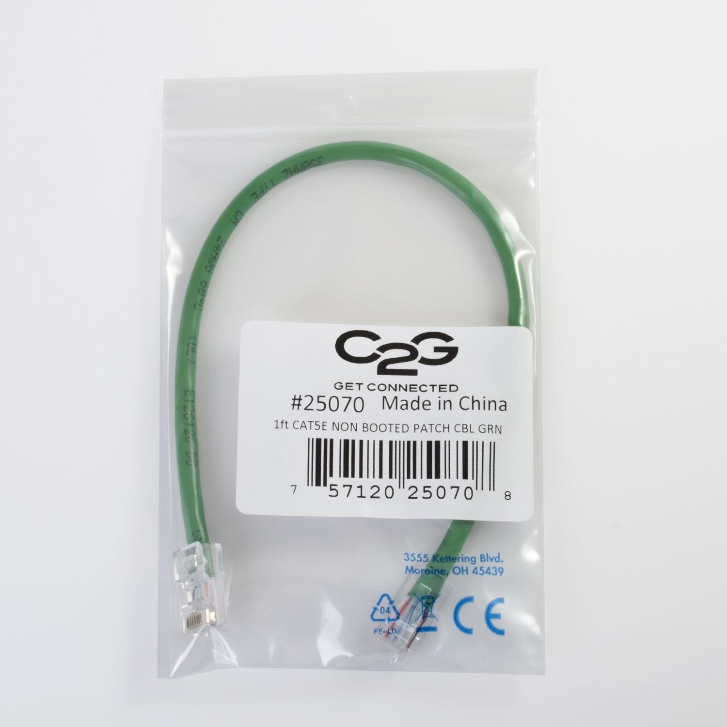 C2G 22698 Cat5E Cable   Non Booted Unshielded Ethernet Network Patch Cable, Green (14 Feet, 4.26 Meters)