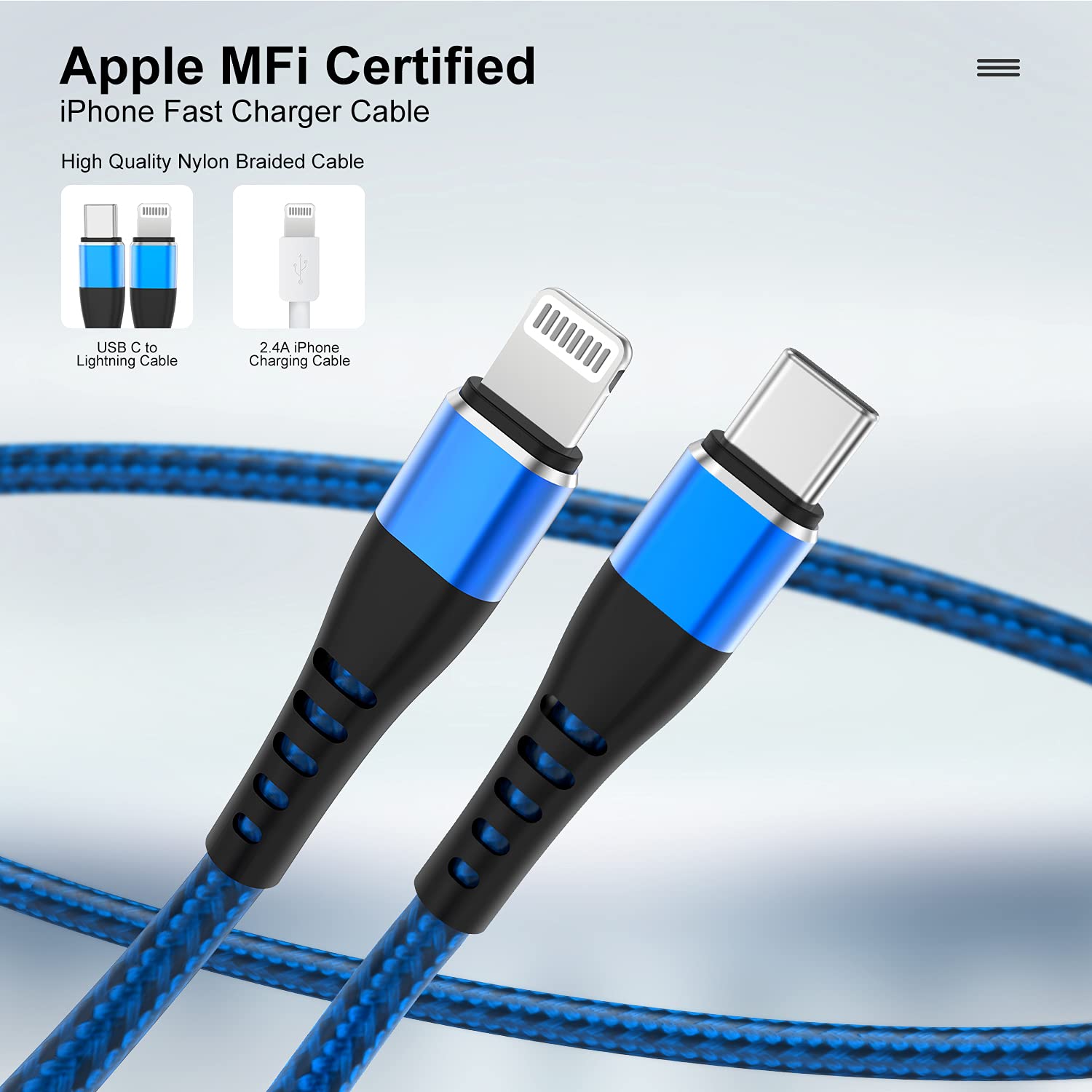 3Pack Usb C To Lightning Cable 6Ft, Fast Charging Cord For Iphone 14, Replacement For Apple Original Charger Cable For Iphone 14