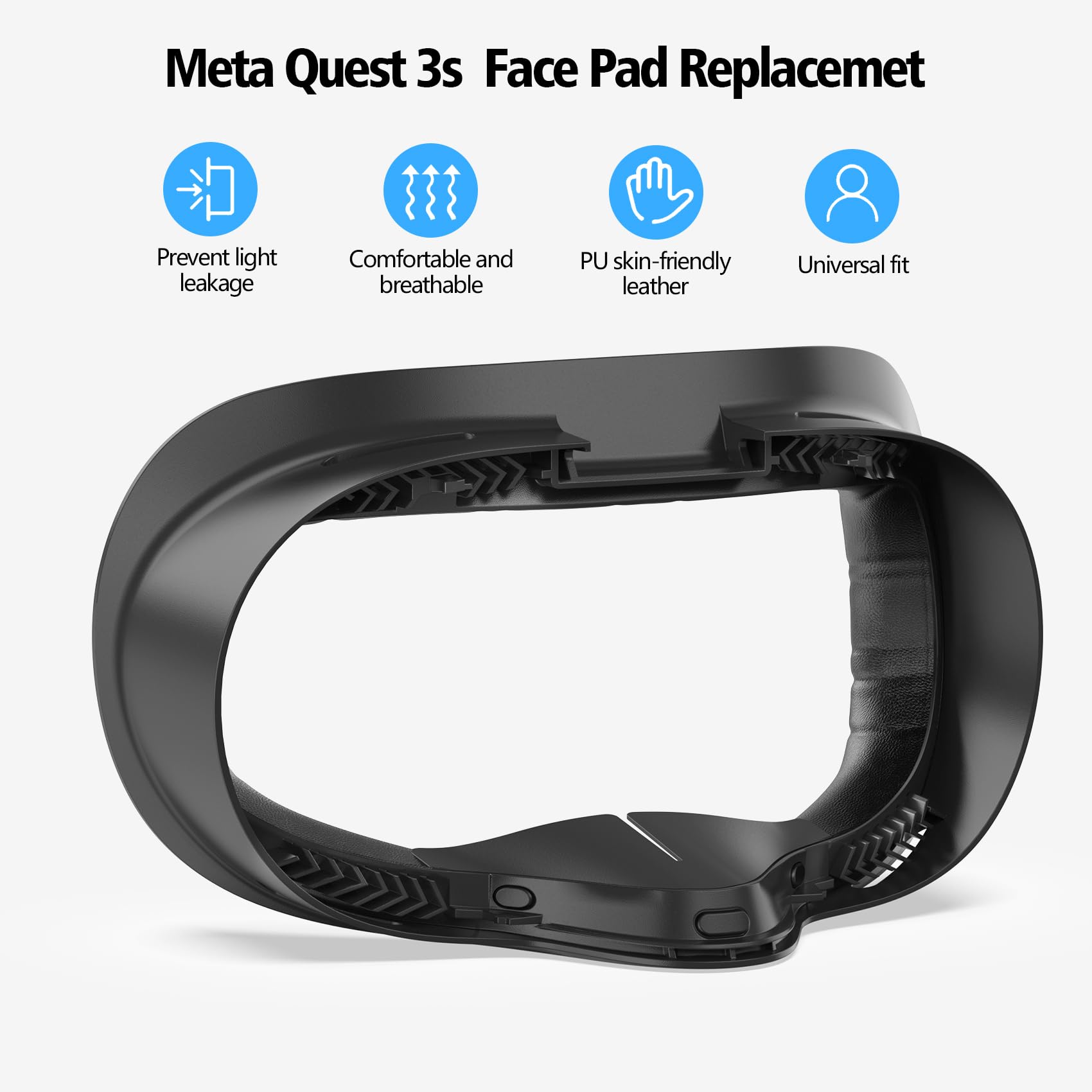 Vznek Face Cover Pad For Oculus Quest 3/3S, Sweat-Proof Pu Foam Cushion For Meta Quest 3/3S, Compatible With Oculus Quest 3/3S O