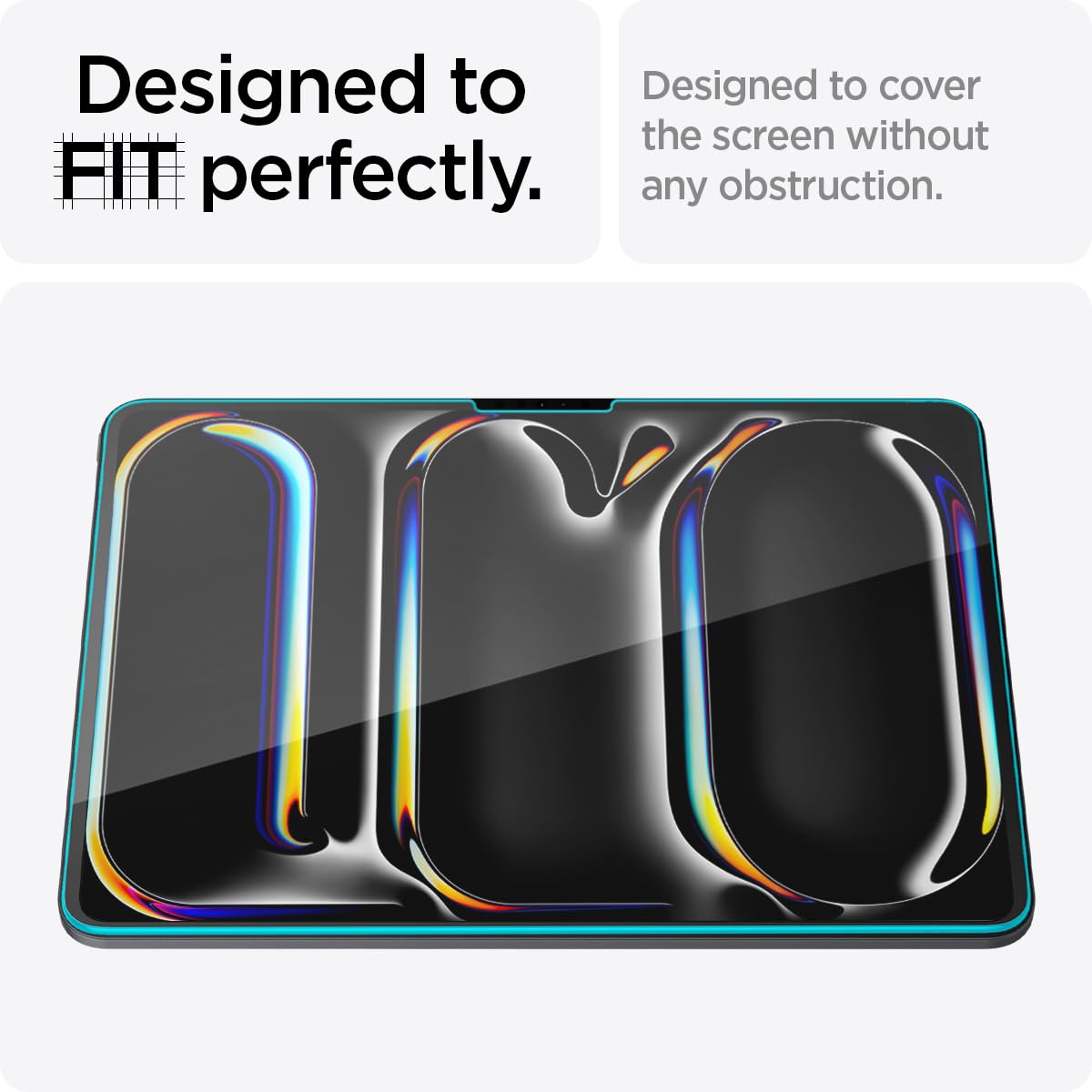 Spigen Tempered Glass Screen Protector [Glastr Ez Fit] Designed For Ipad Pro 13 Inch M4 (2024) [9H Hardness/Case Friendly]