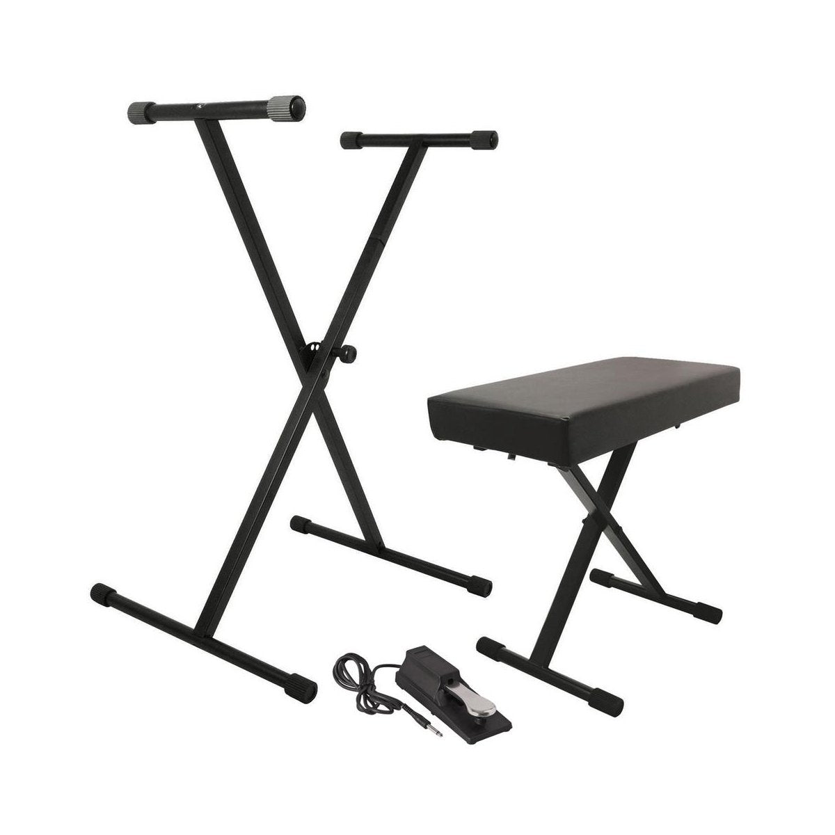 On Stage Kpk6550 Keyboard Stand/Bench Pack With Ksp100 Sustain Pedal,Black,12    X 17
