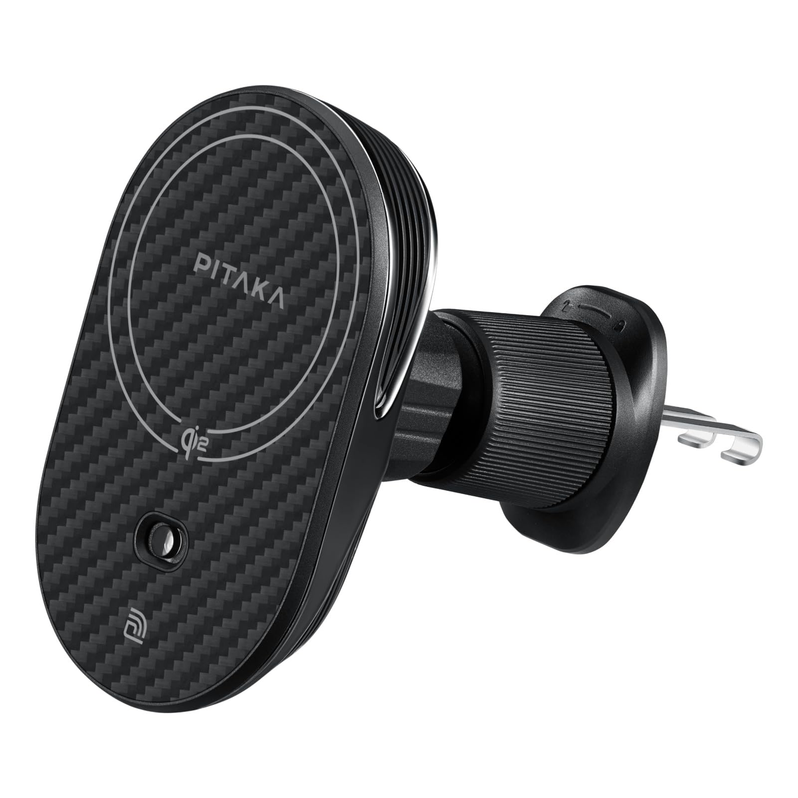 pitaka for Qi2 MagSafe Car Mount Charger, 15W Magnetic Car Phone Holder for iPhone 16/15/14/13 Series with NFC Feature, Air Vent