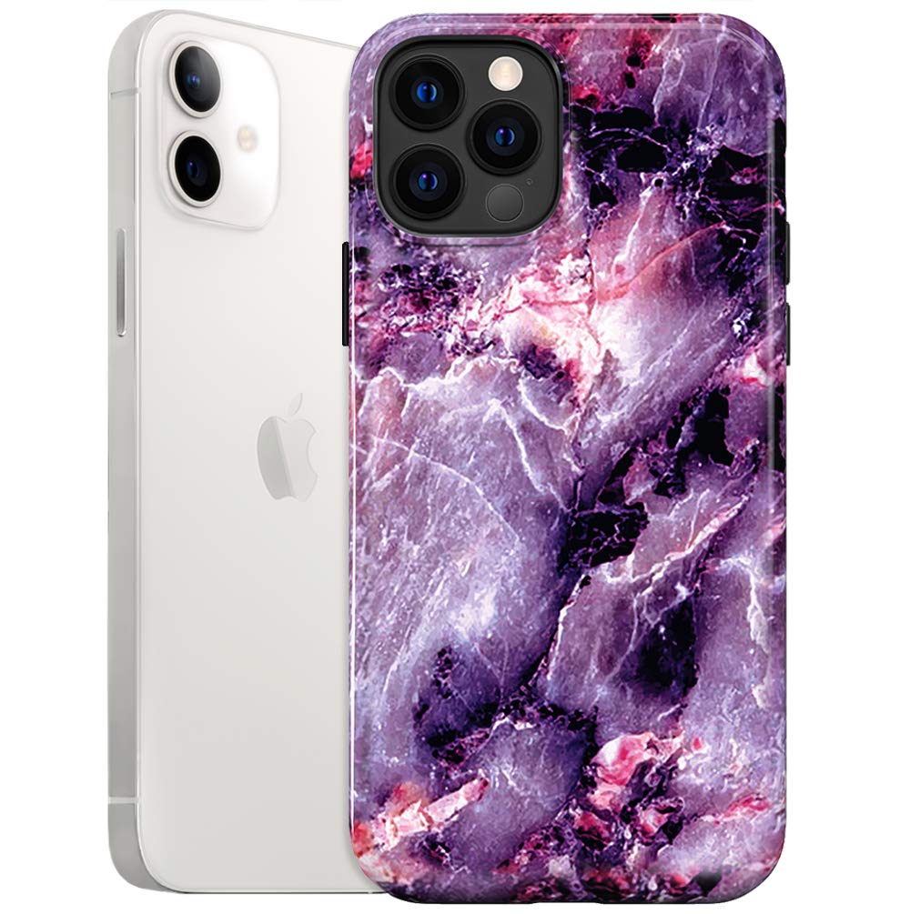 Velvet Caviar Case For Iphone 12 / Iphone 12 Pro [8Ft Drop Tested] W/Microfiber Lining (Purple Marble)