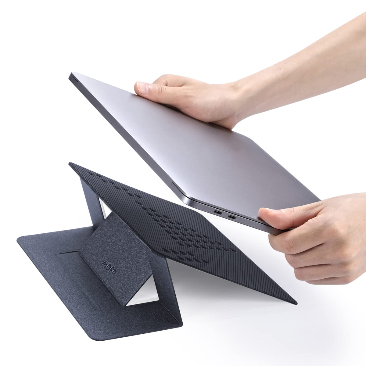 Moft Laptop Stand For Desk, Non Adhesive Macbook Stand 15� & 25� Adjustable 2 Levels, Ergonomic Computer Stand Fits All Laptops Up To 11.6' 16', Space Gray