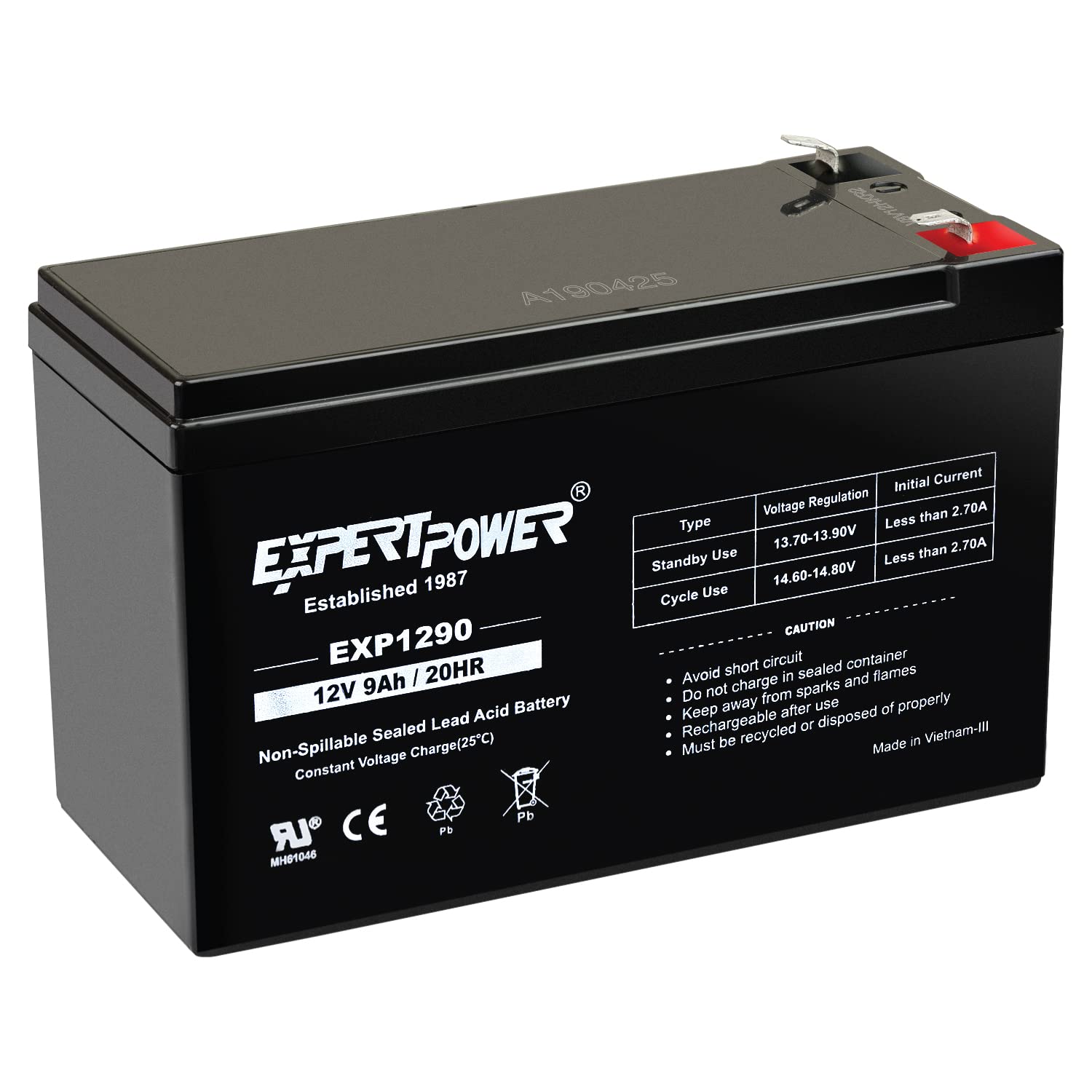 Expertpower Exp1290 12 Volt 9 Amp Rechargeable Battery