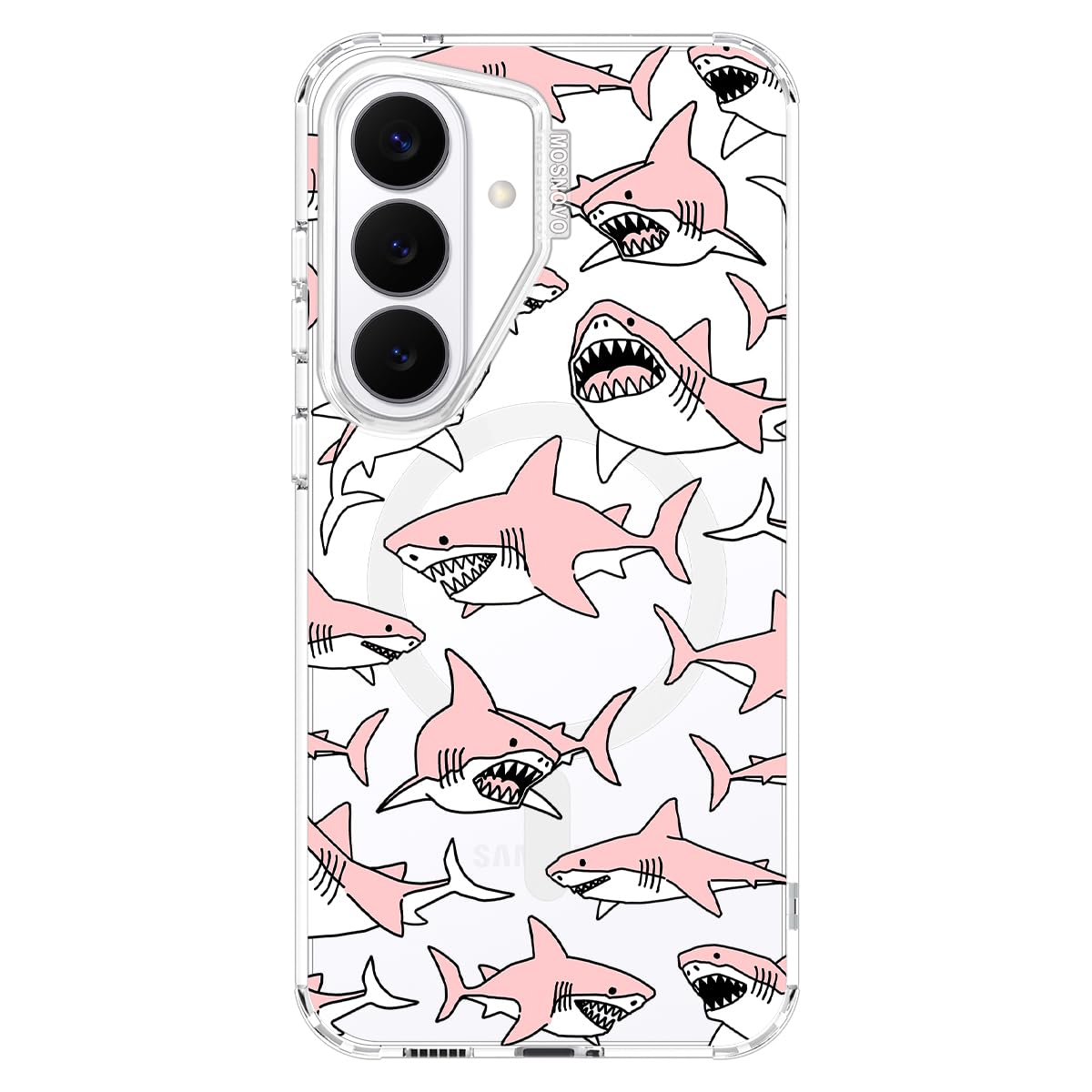 MOSNOVO for Samsung Galaxy S26 Clear Case, Fit for MagSafe, 6.6ft Military-Grade Shockproof Magnetic Protective Phone Cover,Pink