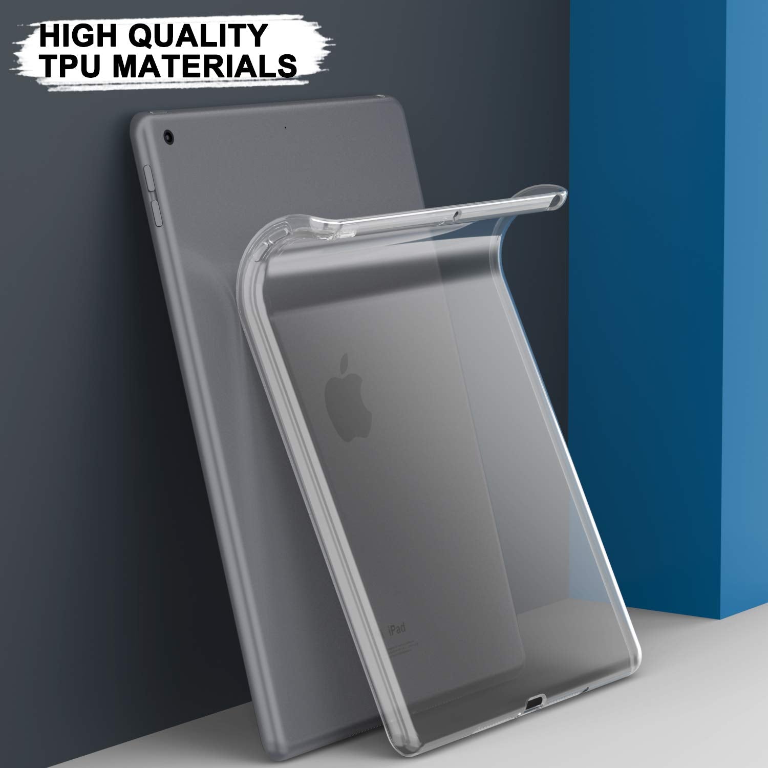 Asgens Case For New Ipad 7Th/8Th/9Th Generation 10.2 2019/2020/2021, Shockproof Resistant Flexible Soft Transparent Tpu Protecti