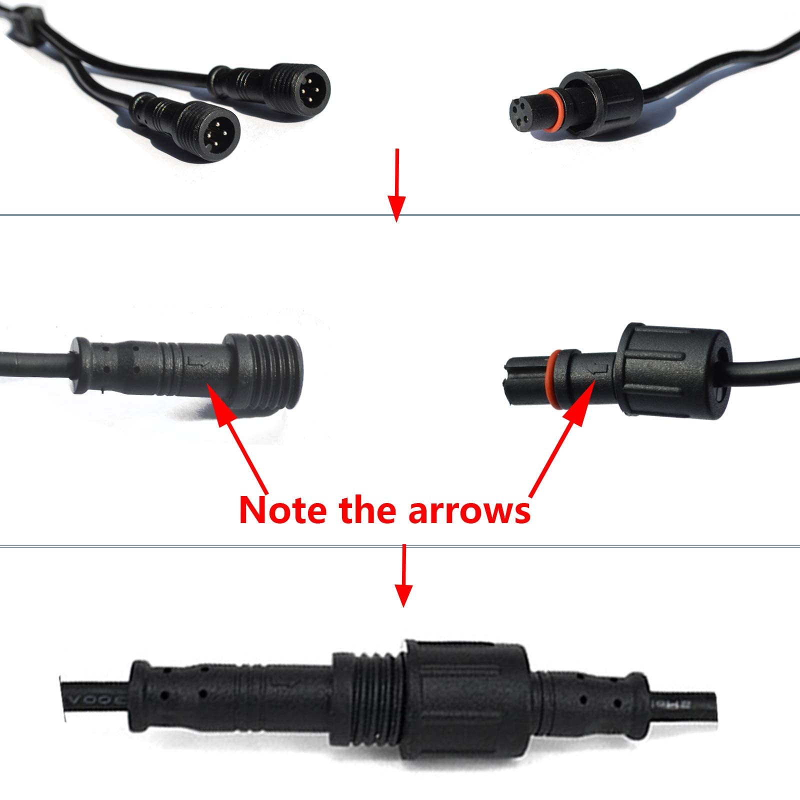 Nbwdy Waterproof 1 2 Y Extension Cable Wire Cord Set For Neon Led Boat Drain Plug Underwater Light, Rock Light