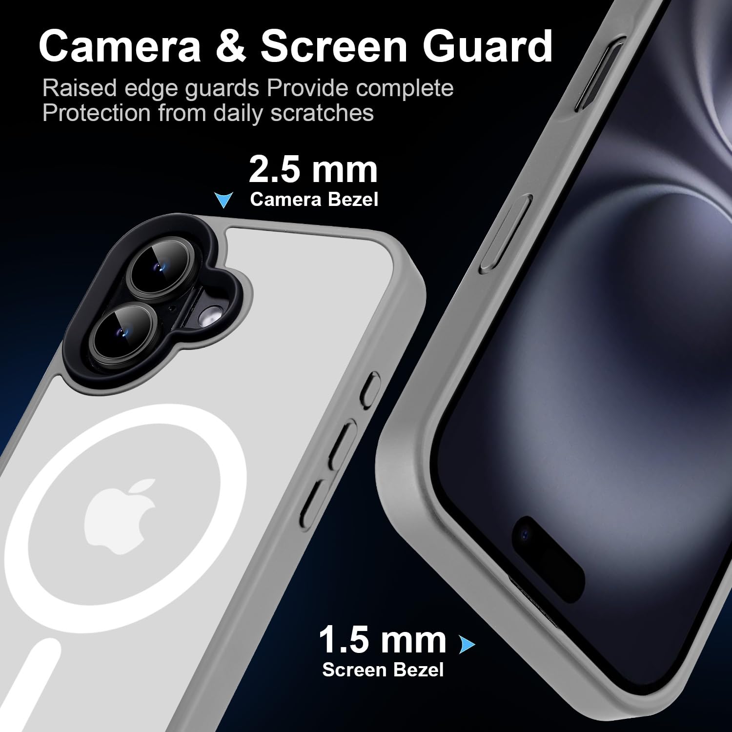 Yzoiko Strong Magnetic For Iphone 16 Case [10Ft Grade Drop Tested & Compatible With Magsafe] Translucent Anti Fingerprint Shockp