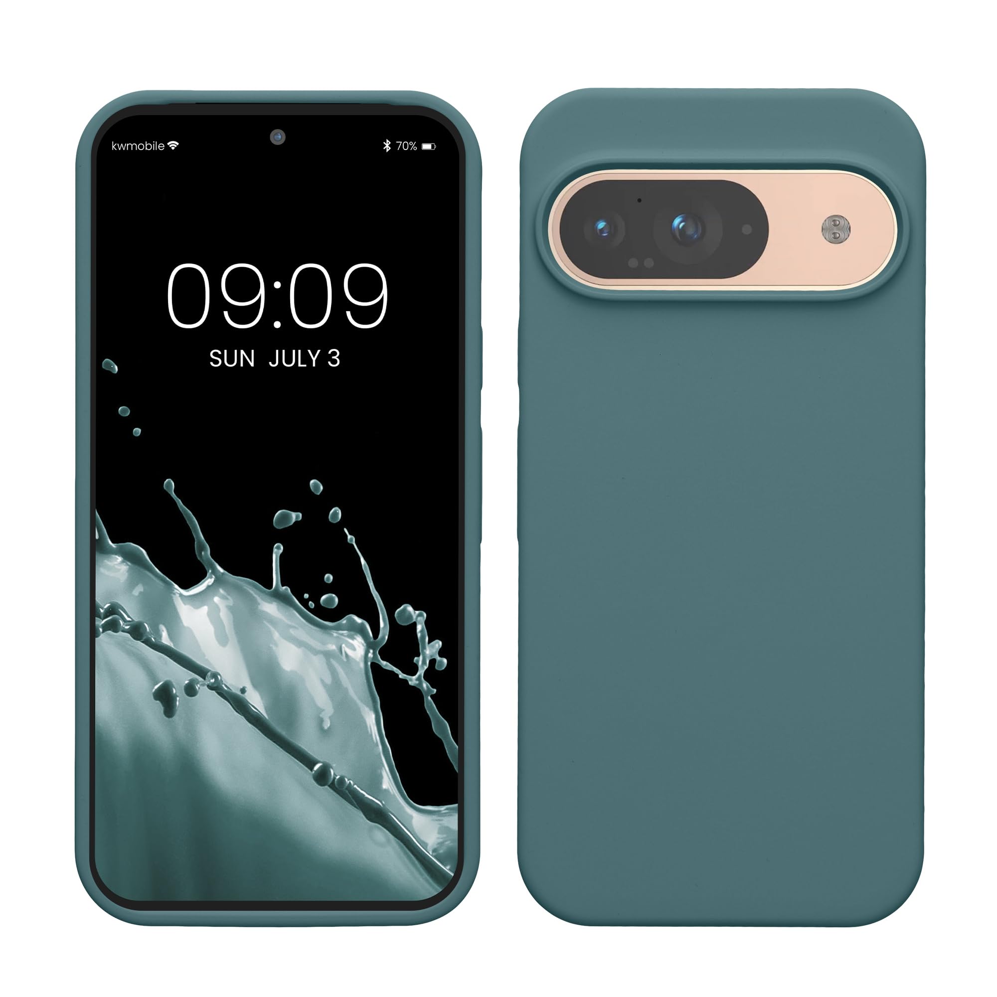 kwmobile Case Compatible with Google Pixel 9 / Pixel 9 Pro Case - TPU Silicone Phone Cover with Soft Finish - Arctic Night
