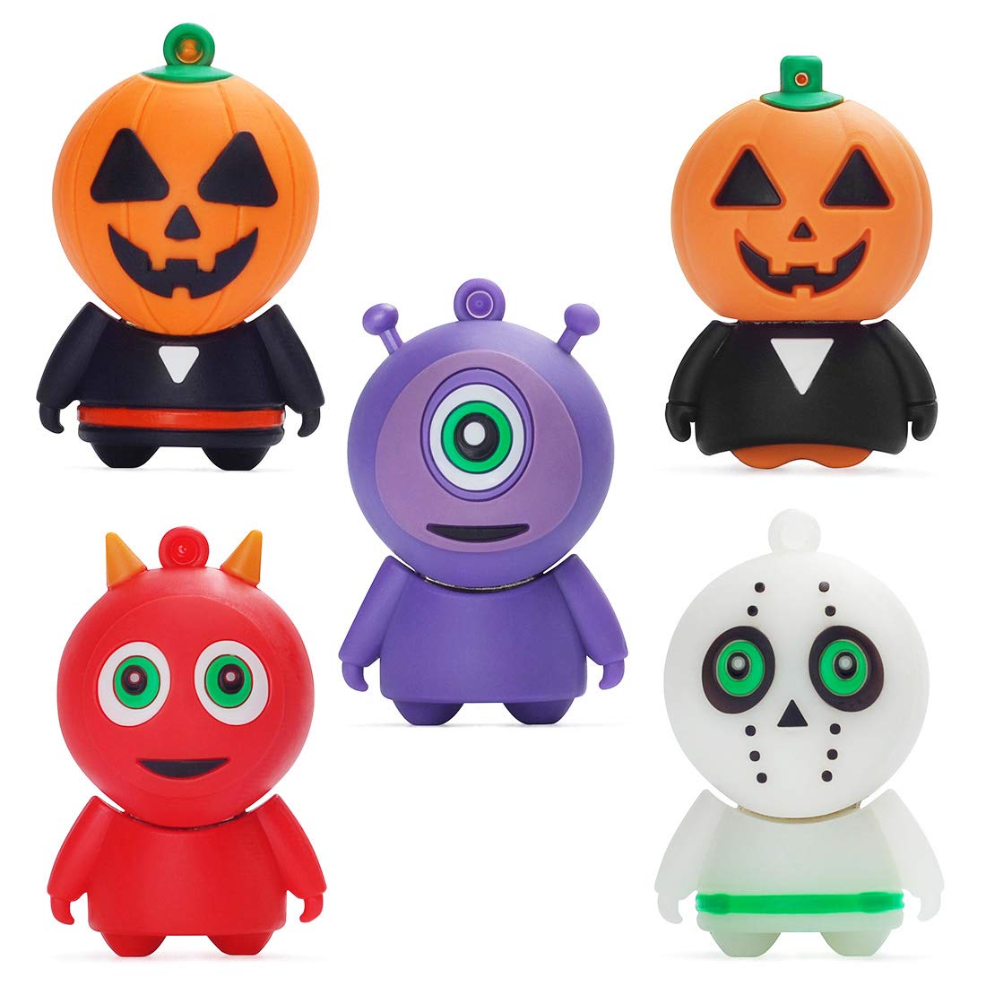 16Gb Usb Flash Drive 5 Pcs Halloween Pattern, Borlterclamp Memory Stick Thumb Drive, For Family And Friends