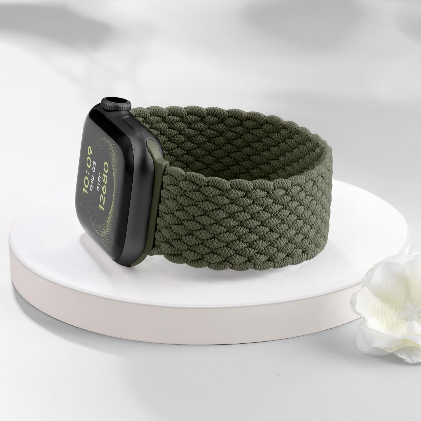 Zedoli Stretchy Nylon Solo Loop Compatible With Apple Watch Band 44Mm 42Mm 45Mm 46Mm 49Mm Men Women, Braided Sport Wristband Str