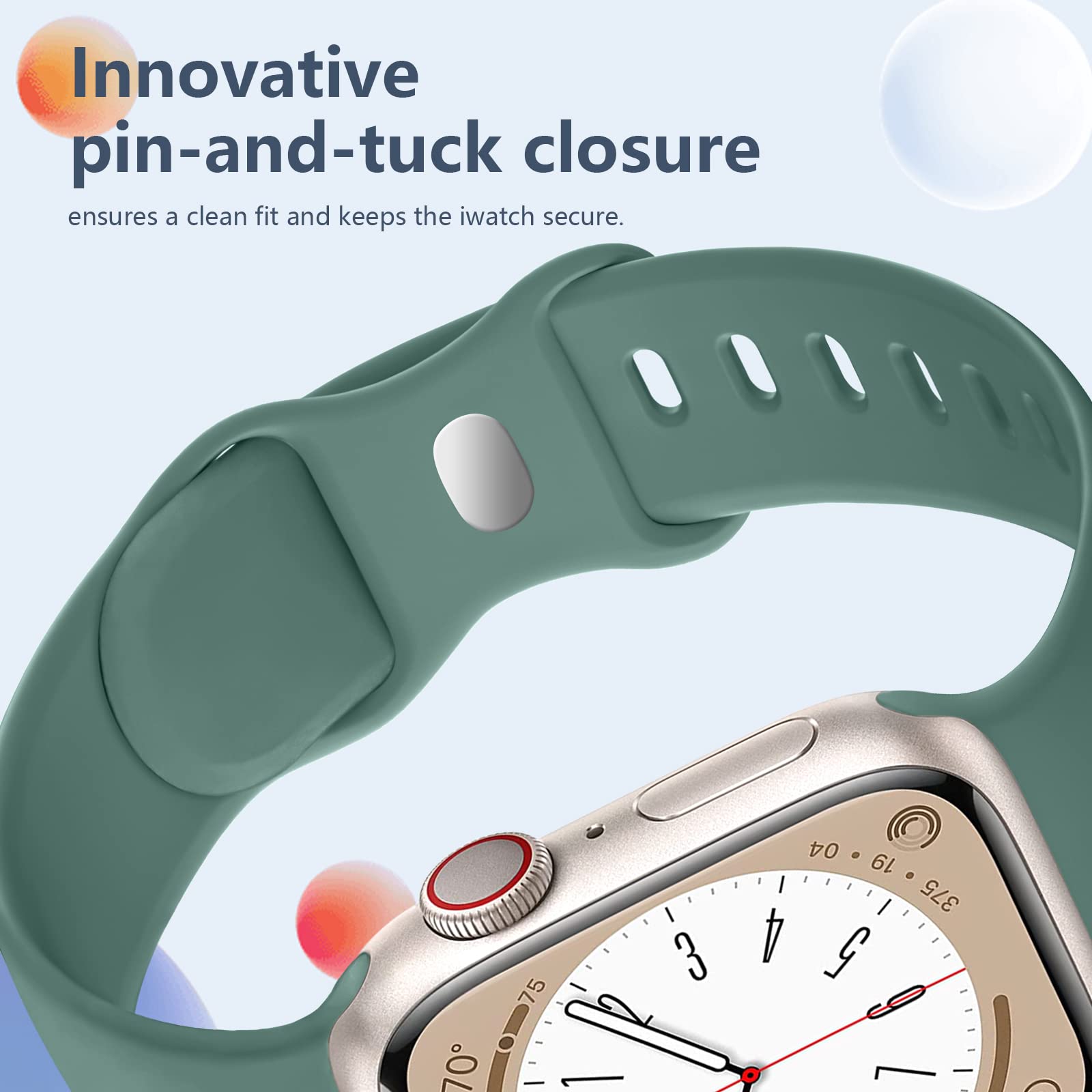 Daqin 8 Pack Sport Bands Compatible With Apple Watch Band 44Mm 45Mm 46Mm 49Mm 42Mm 41Mm 38Mm 40Mm For Women Men, Soft Silicone S