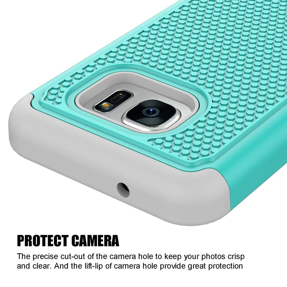 SYONER Shockproof Defender Protective Phone Case for Samsung Galaxy S7 5.1 inch Polycarbonate Turquoise