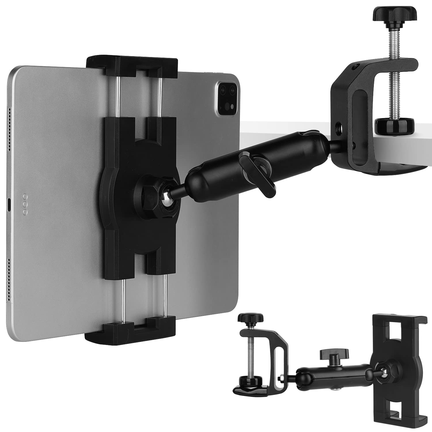 Mippko Kitchen Cabinet Tablet Holder For 7.0~12.9 Inch Ipad/Nexus/Lg G Pads/E Reader/Switch,Multi Angle Adjustable Aluminum Alloy Arm Mount,No Drilling Hole