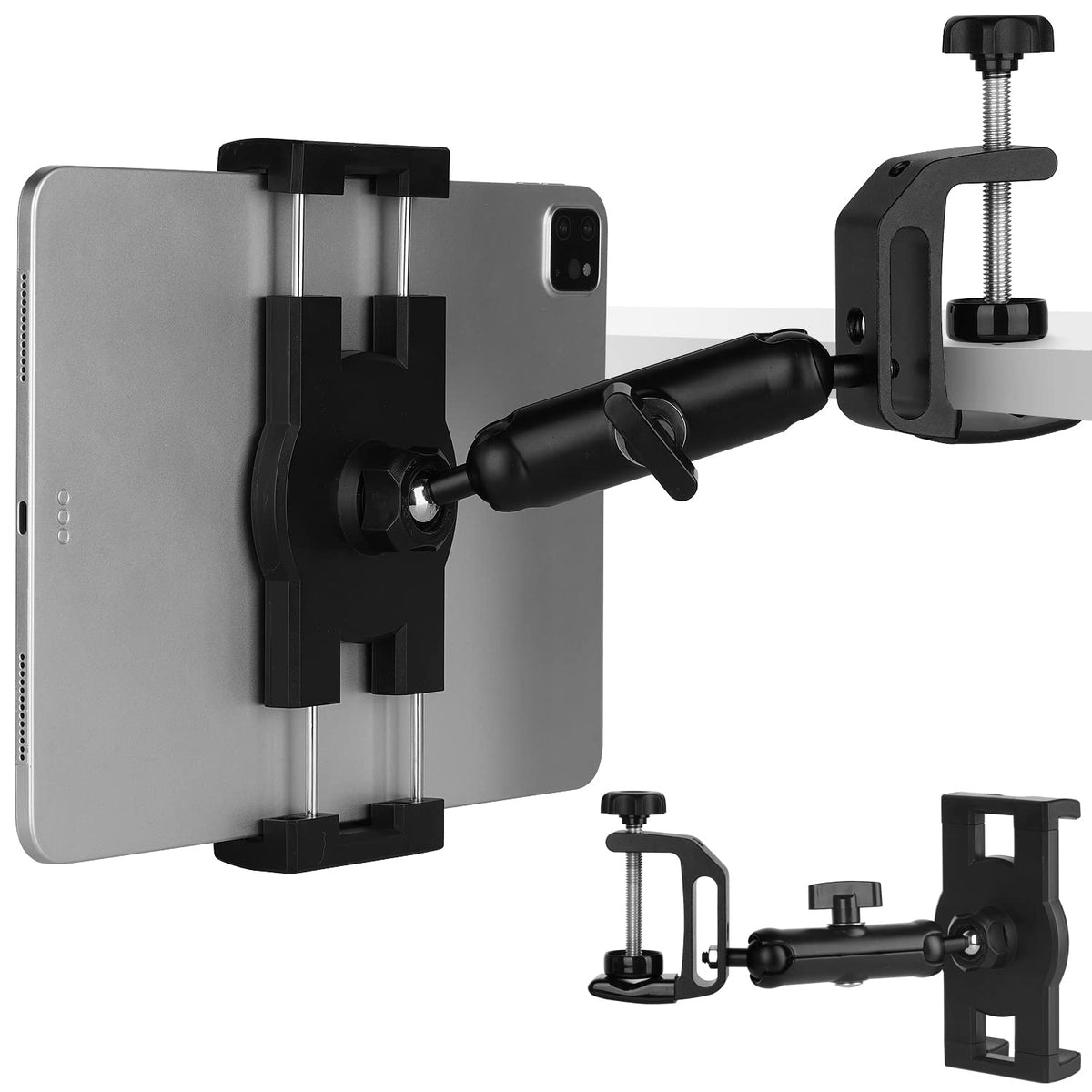 Mippko Kitchen Cabinet Tablet Holder For 7.0~12.9 Inch Ipad/Nexus/Lg G Pads/E Reader/Switch,Multi Angle Adjustable Aluminum Alloy Arm Mount,No Drilling Hole