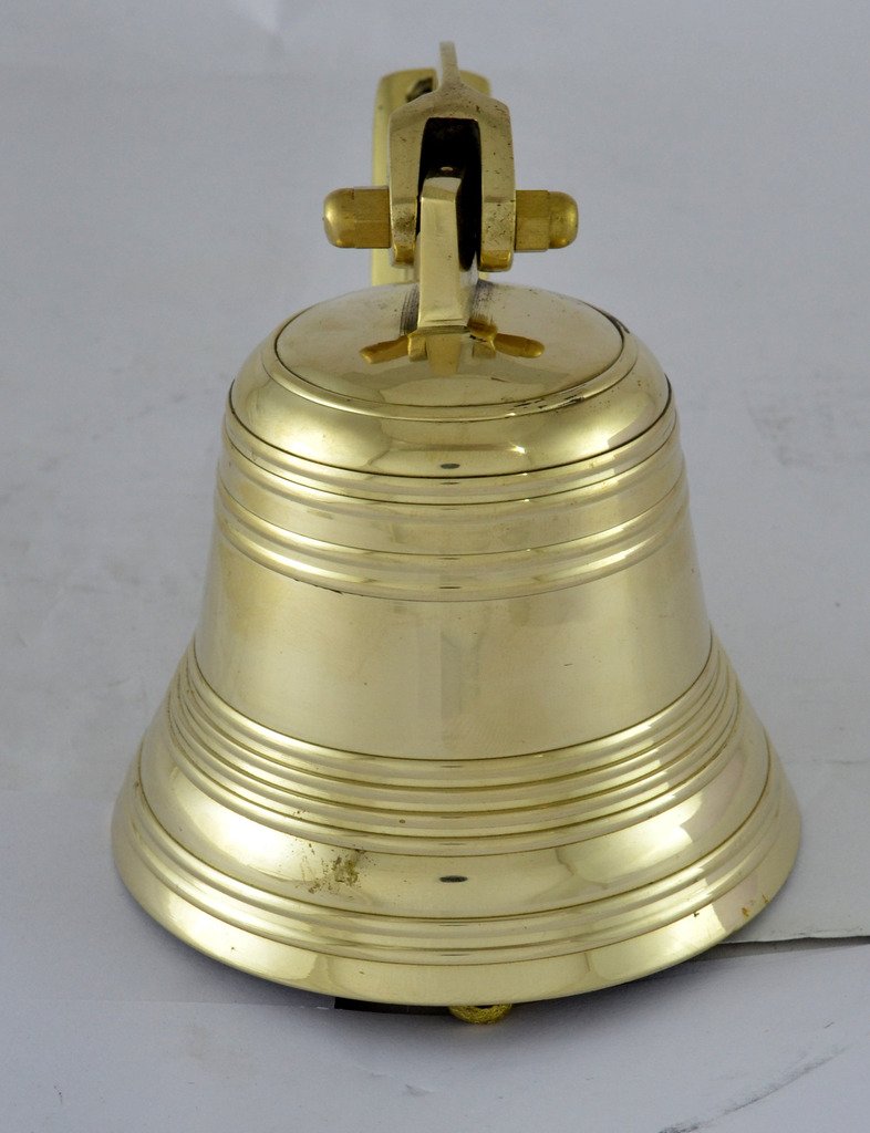 Brass Nautical 3-Inch Brass Bell - Wall Mounted US Navy Ship Bell, Colorful Hanging Doorbell for Home Decor and Nautical Themes