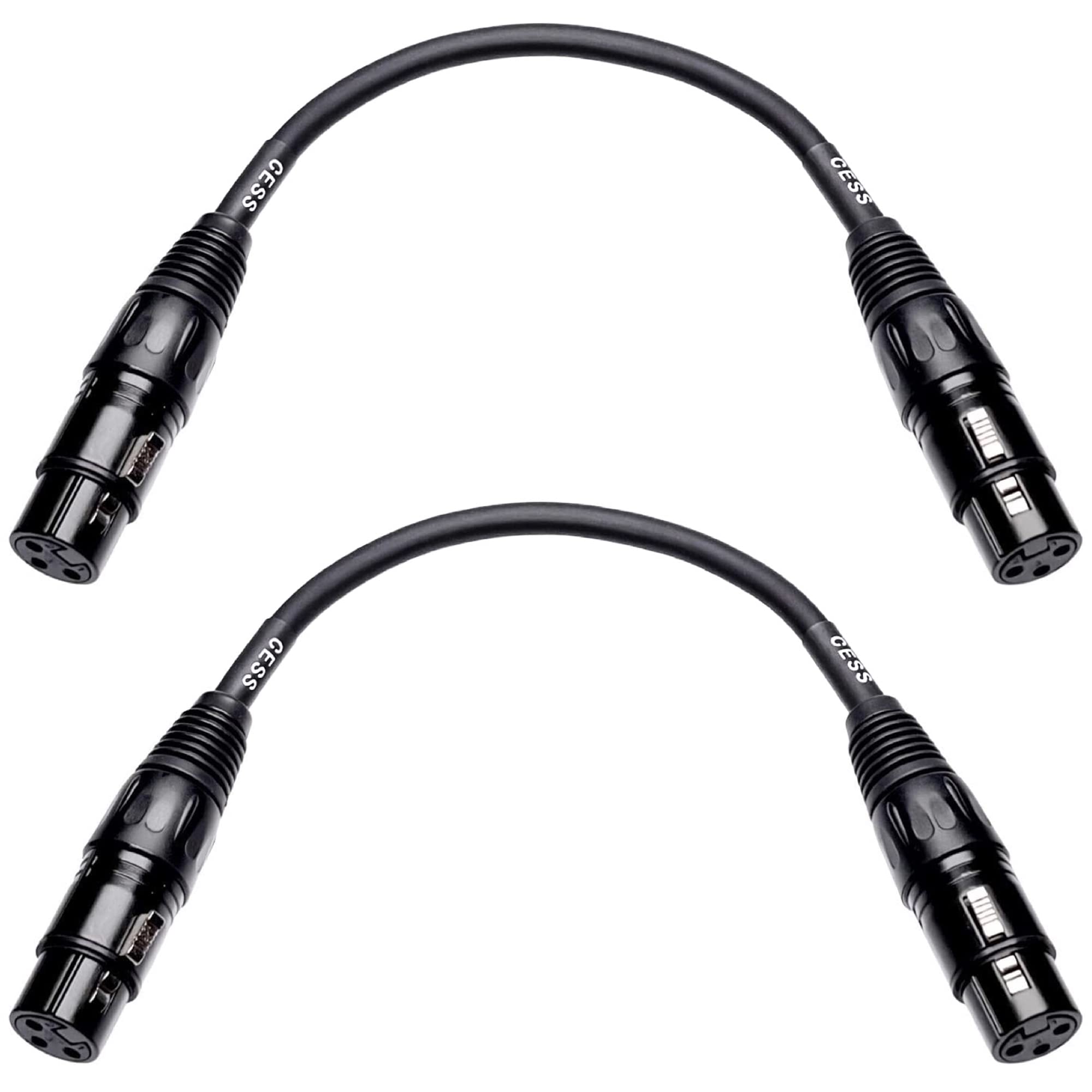 Cess 136 Xlr Female To Female 3 Pin Microphone Line/Gender Changer Adapter Cable, 2 Pack