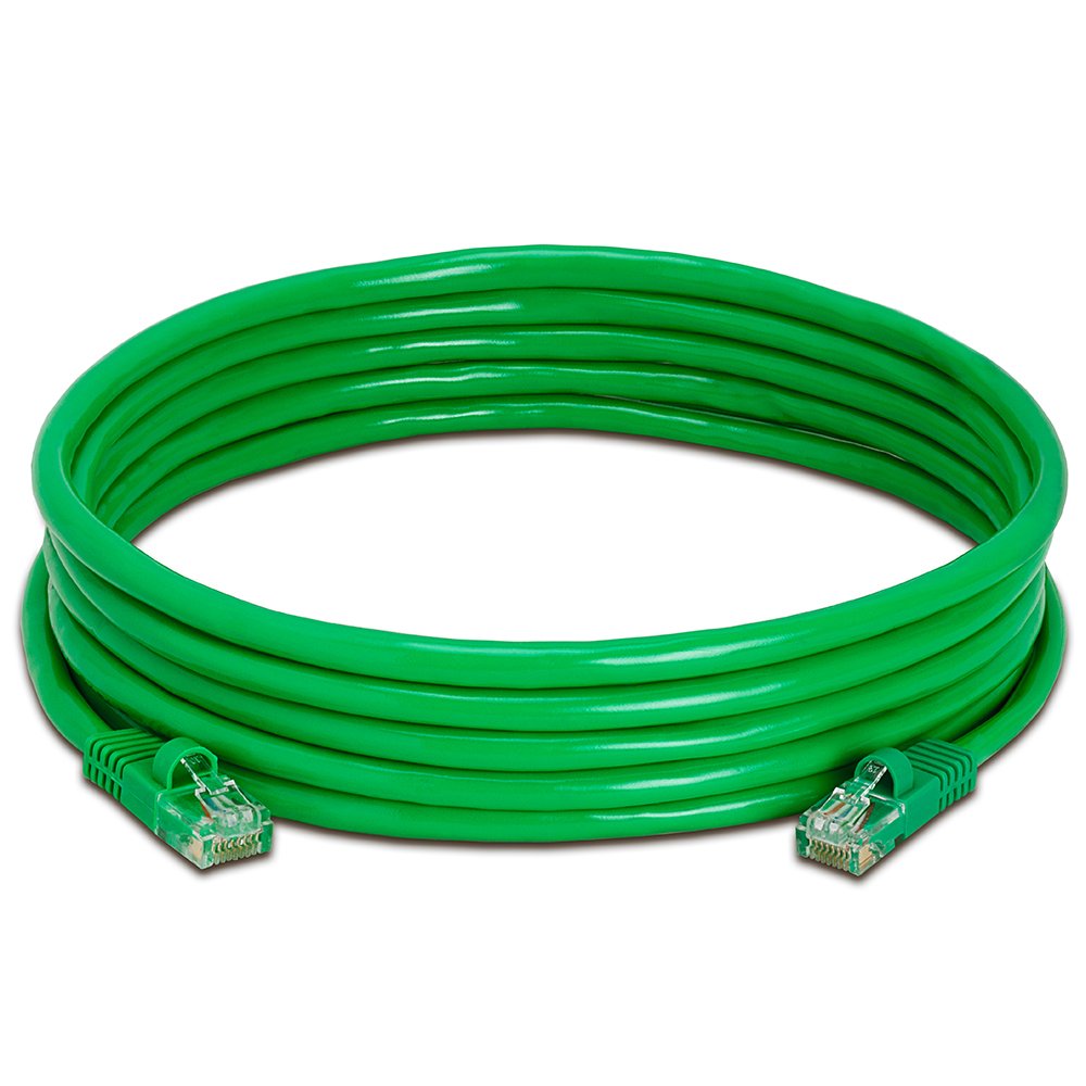 Cmple Cat5E Network Ethernet Cable   Computer Lan Cable 1Gbps   350 Mhz, Gold Plated Rj45 Connectors   15 Feet Green