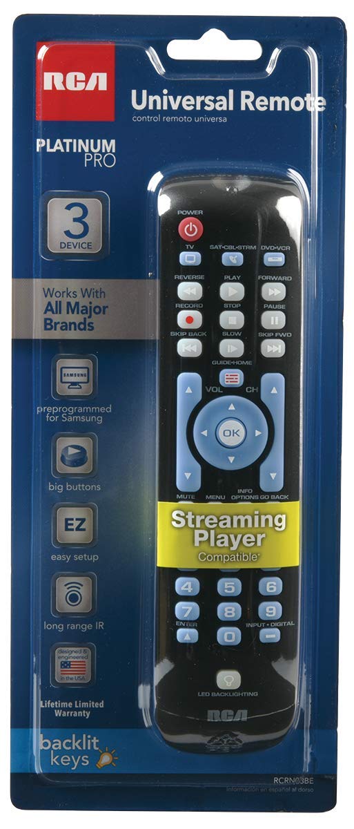 RCA Three-Device Universal Remote, Black