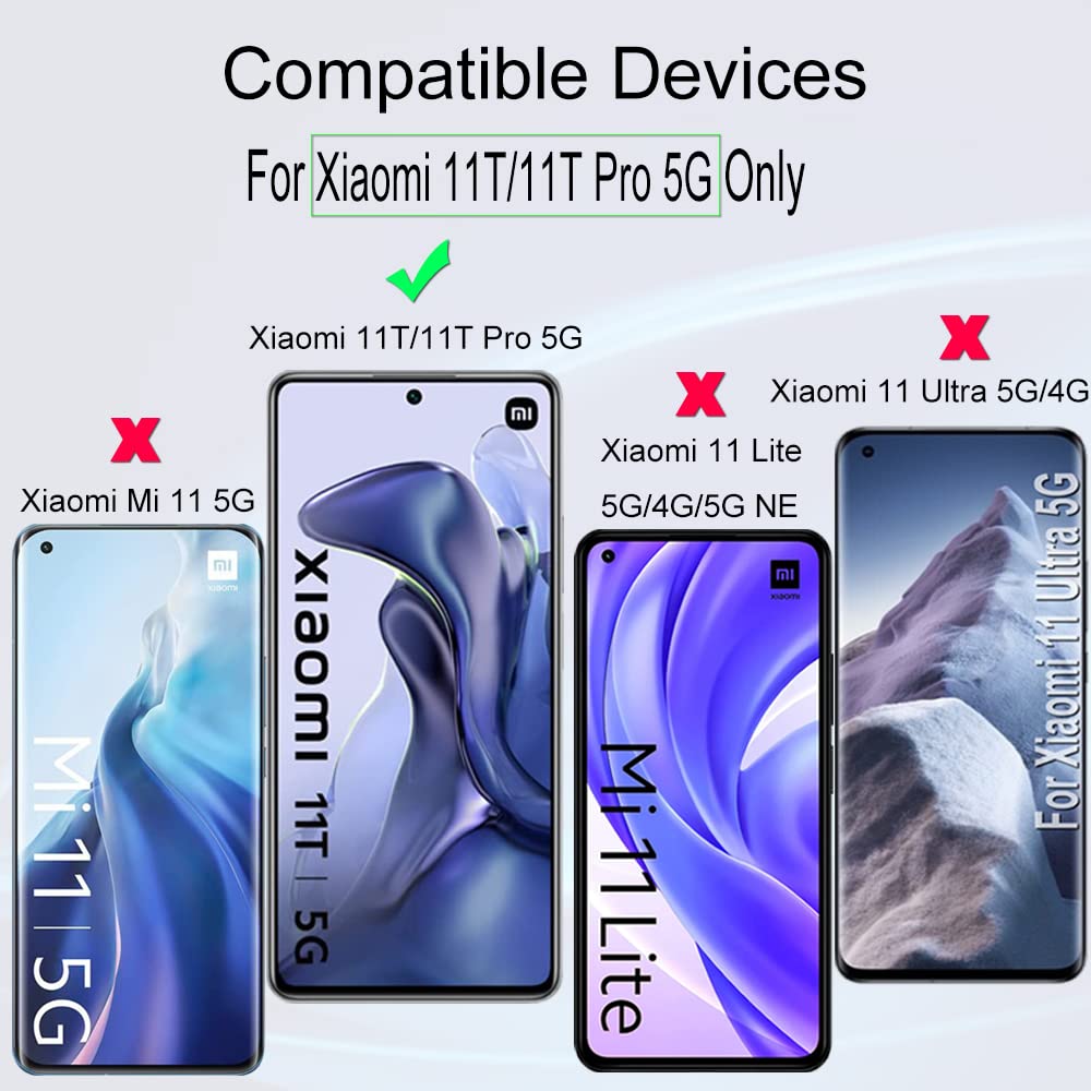 Ibywind Screen Protector For Xiaomi 11T/11T Pro(5G),With 2Pcs Tempered Glass,1Pc Camera Lens Protector,1Pc Backing Carbon Fiber