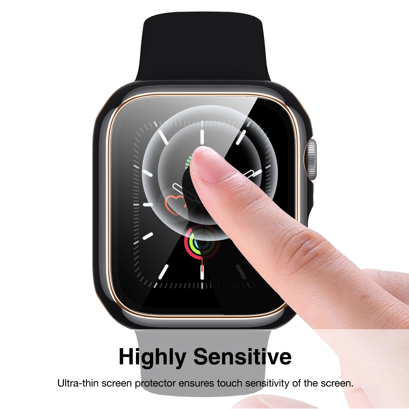 Lovrug 2 Pack Cases Compatible With Apple Watch Case 42Mm Series 3/2/1 Built In Tempered Glass Screen Protector Ultra-Thin Bumpe