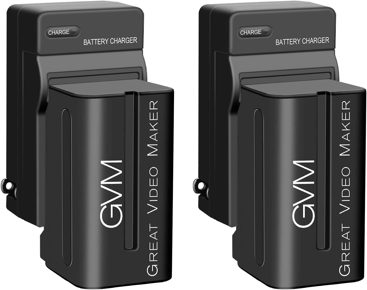 Gvm 2 Pack Np F750 Replacement Batteries And Chargers For Np F975, Np F960, Np F950, Np F930, Np F770, Np F750, Np F550, Dcr, Ds