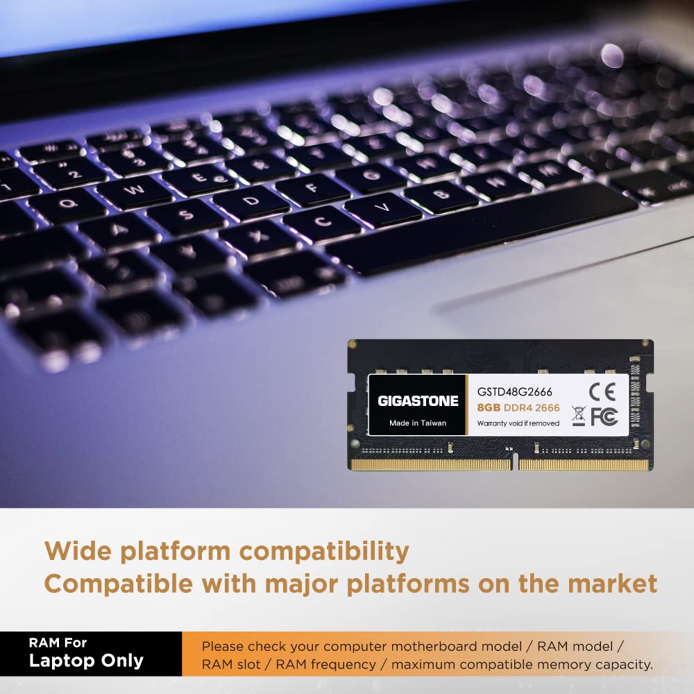 ?Ddr4 Ram? Gigastone 16Gb Kit (2X8Gb) Ddr4 2666Mhz (2400Mhz Or 2133Mhz) Pc4 21300 (Pc4 19200/17000) Cl19 1.2V Sodimm 260 Pin Unb