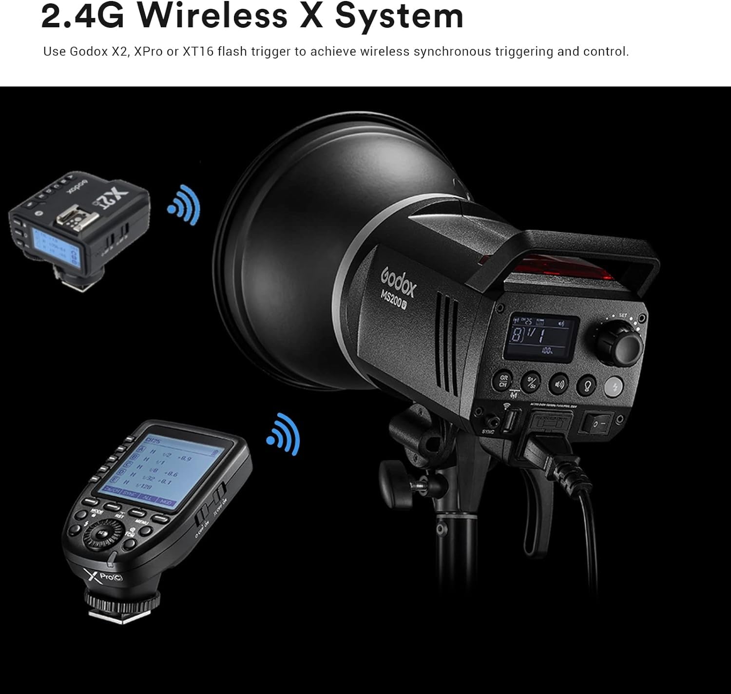 Godox Ms300 V Studio Flash (New Update Version Of Ms300), Compact 300W 2.4G Wireless X System Gn58 5600K Monolight With Bowens M