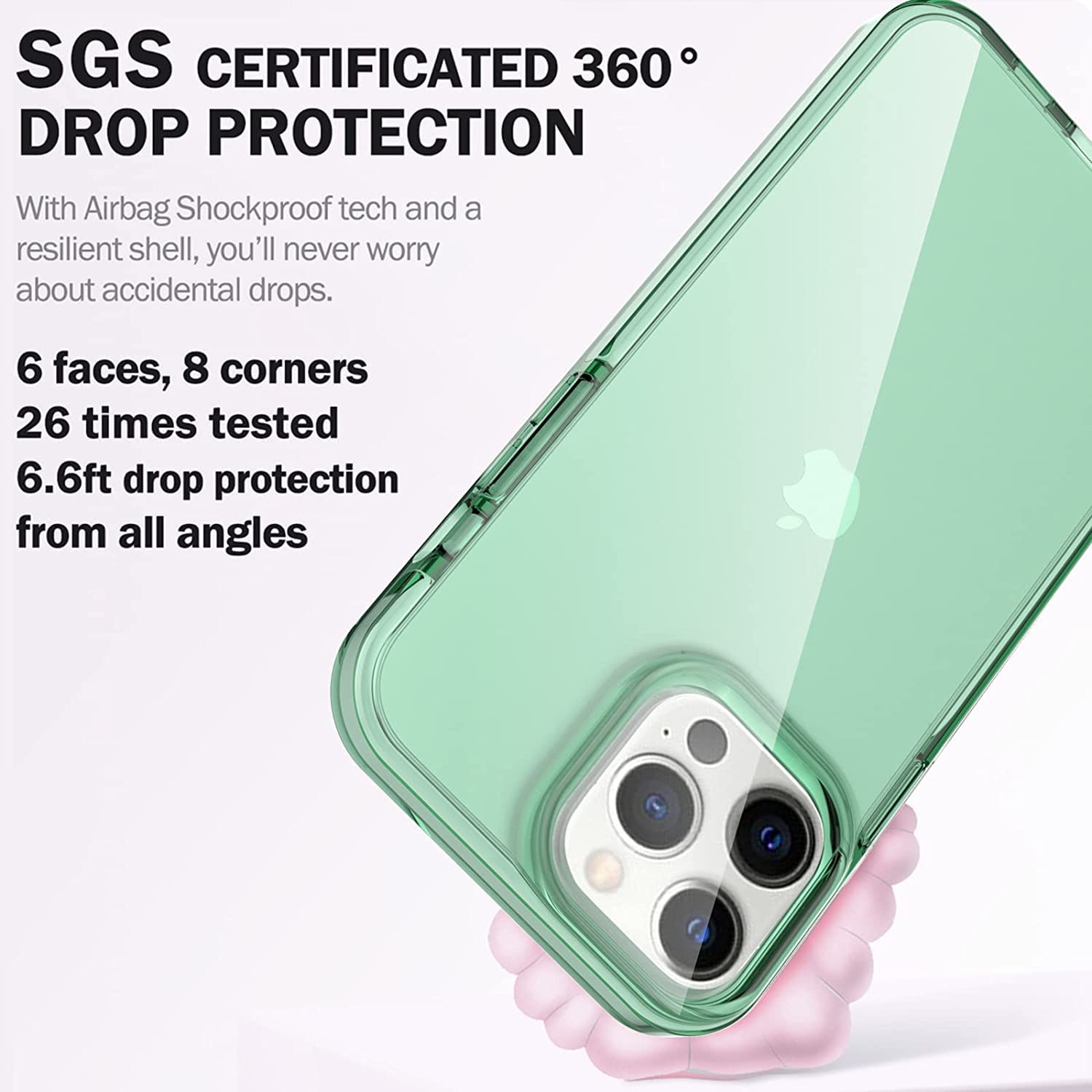 Artsevo Designed For Iphone 14 Pro Max Case, 6.6Ft Drop Protection, Full Body Screen Camera Protective Phone Case, Mint Green