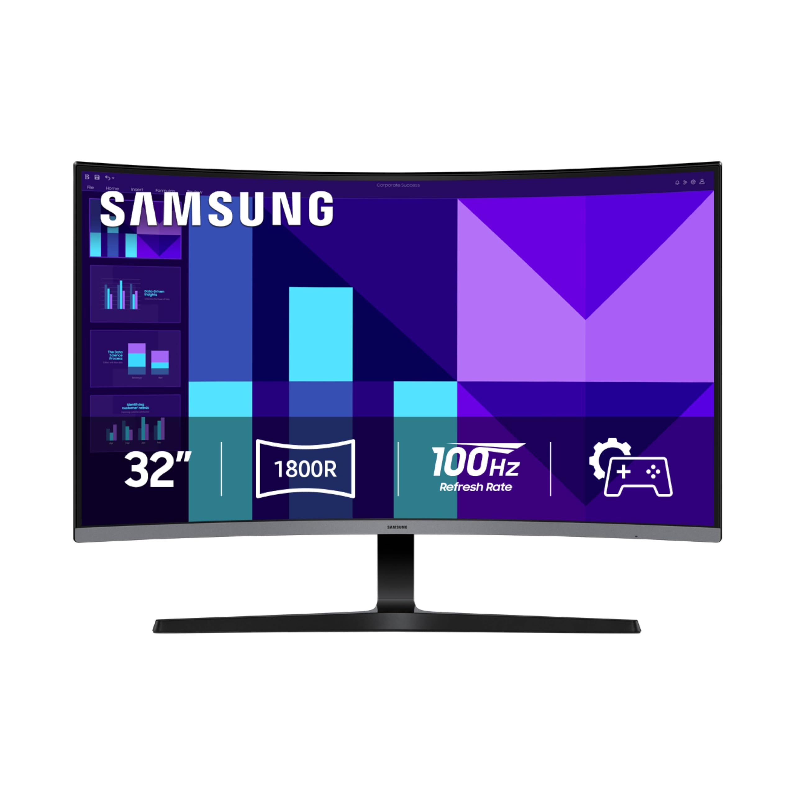 SAMSUNG 32-inch S3 (S39GD) FHD 100Hz Curved Monitor, Game Mode, Eye Saver Mode, Multiple Connectivity with HDMI Port, LS32D396GA
