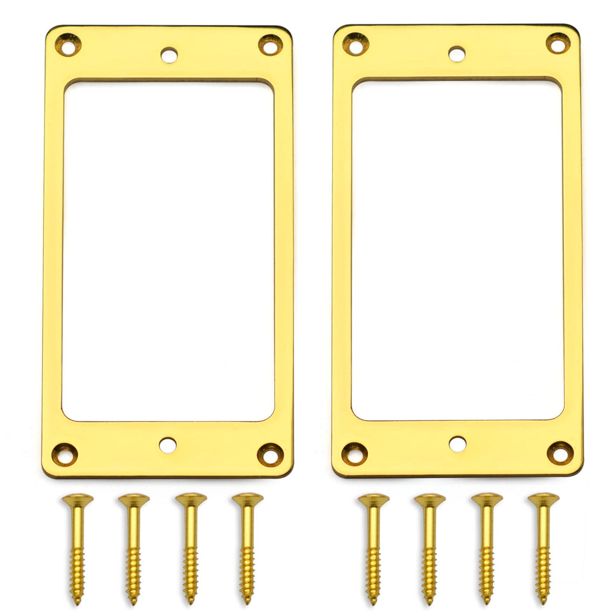 Maxcheer 2Pcs Metal Iron Flat Humbucker Pickup Ring For Electric Guitar Replacement (Glod)
