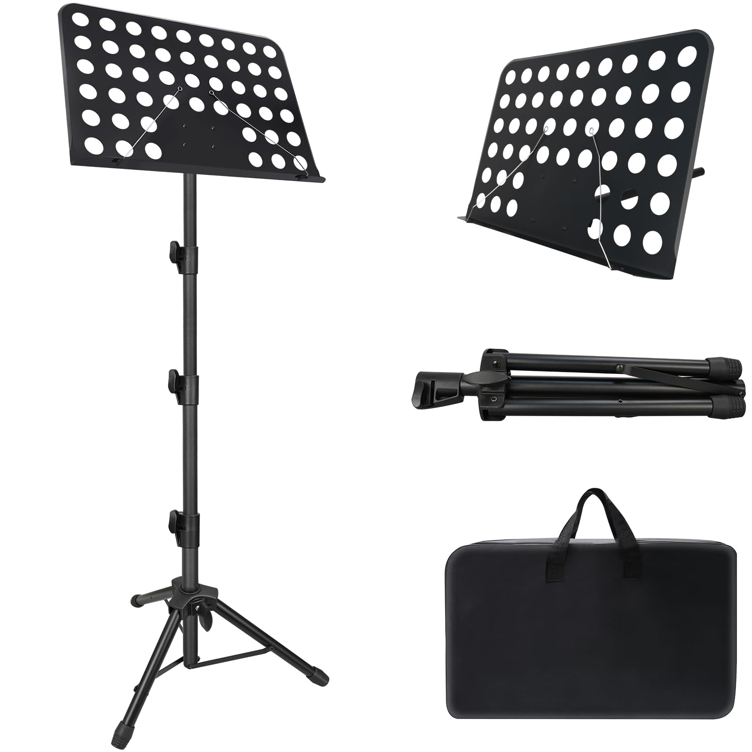 70in Sheet Music Stand, Heightened Music Stand, Adjustable Music Sheet Stand Portable Folding with Carry Bag for Guitar, Ukulele