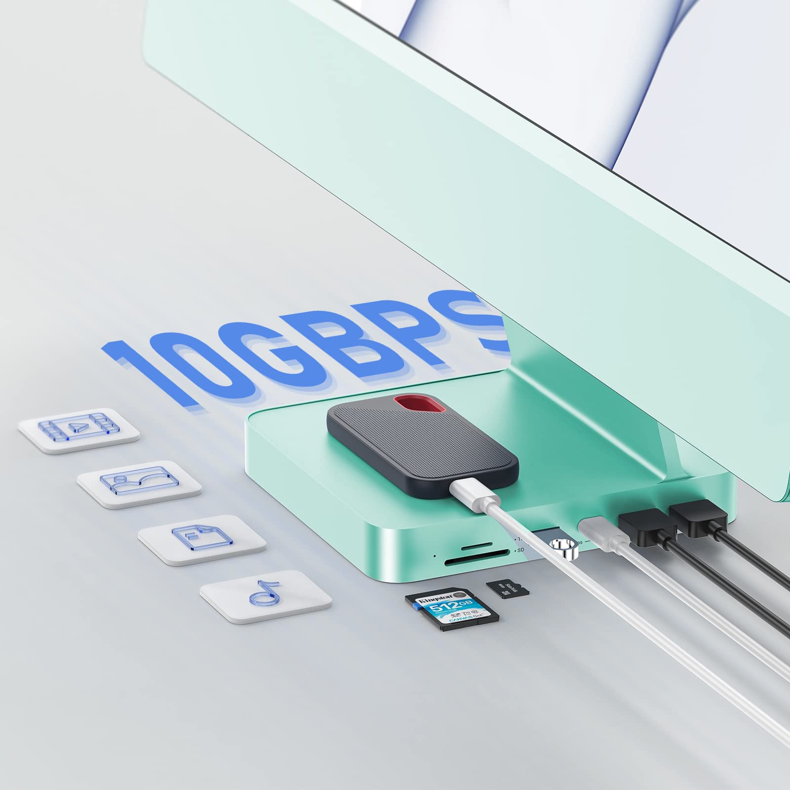 Usb C Hub For Imac 24 Inch 2021/2023, Pulwtop 7 In 1 Usb Hub Adapter Imac Accessories For Imac M1/M3 With Usb C 10Gbps 3*Usb A S