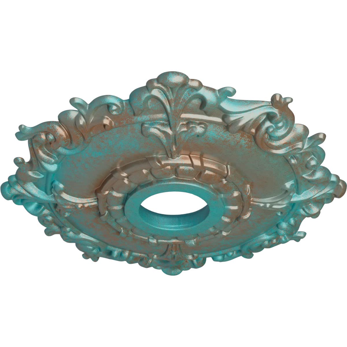 Ekena Millwork Cm18Rlcgs Riley Ceiling Medallion, Copper Green Patina