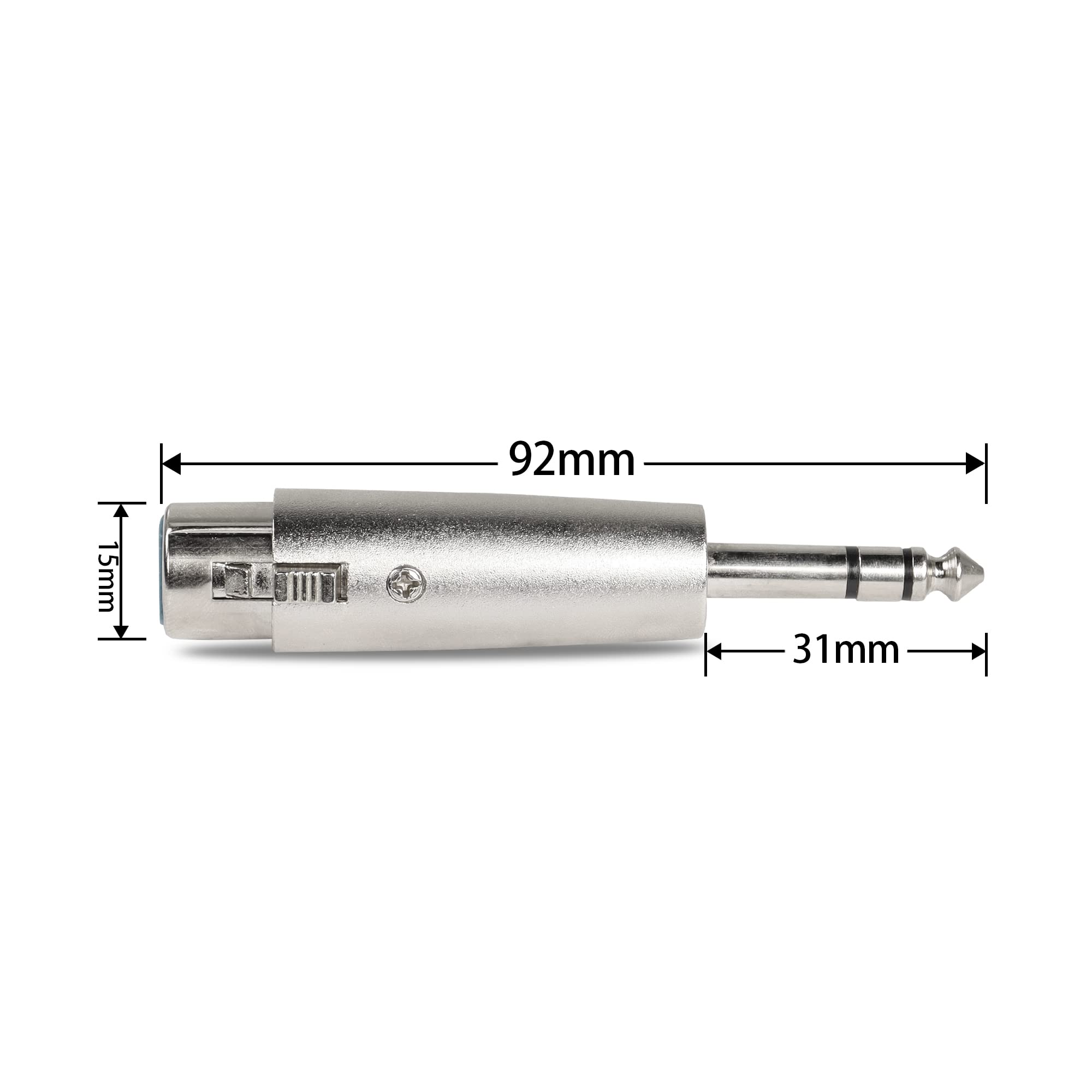 Pngknyocn 1/4'' To Xlr Adapter,6.35Mm Trs Male To Xlr Female Stereo Balanced Audio Connector For Mixer, Speaker, Microphone And