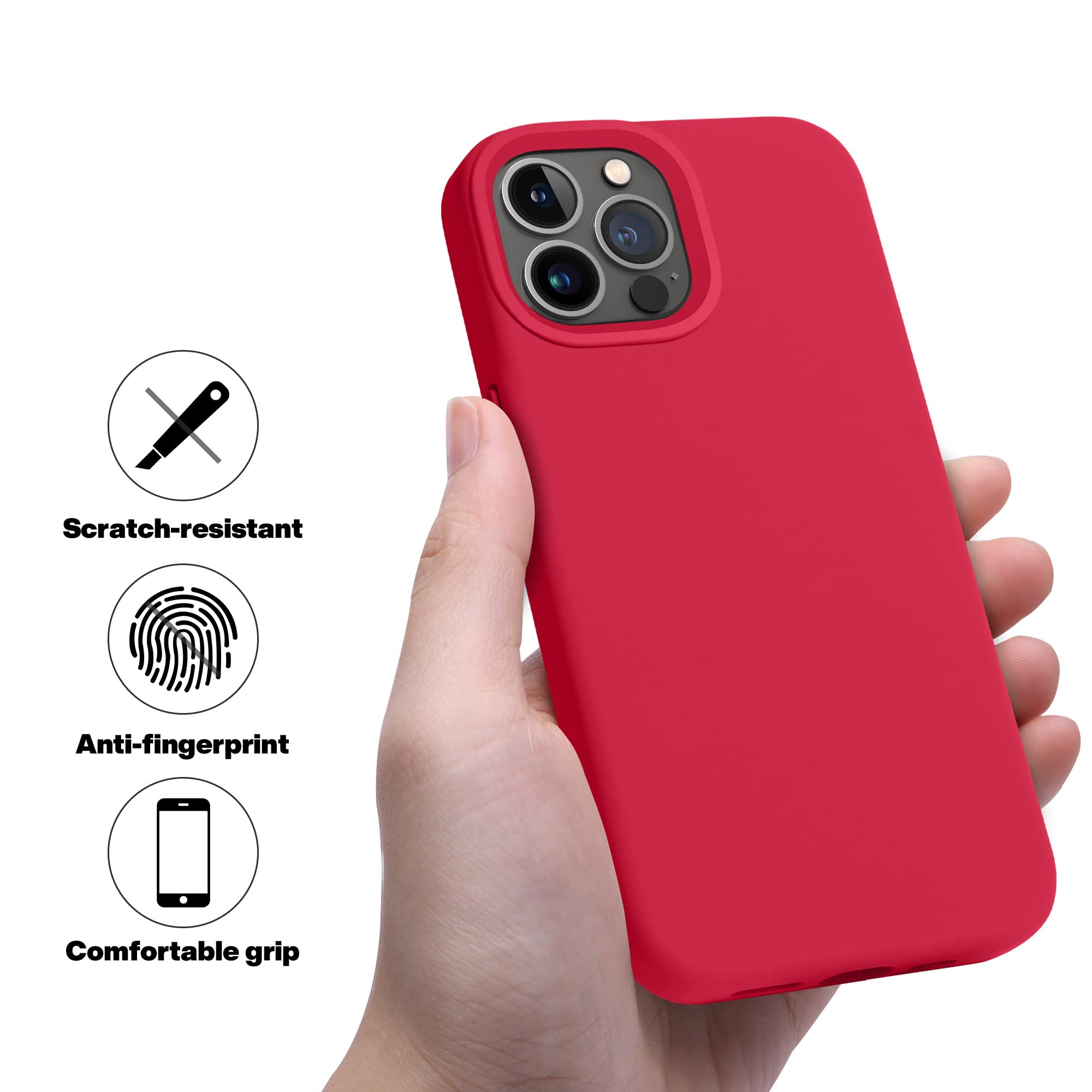Otofly Compatible With Iphone 13 Pro Case,Liquid Silicone Slim Protective Shockproof Phone Case Cover With Anti Scratch Microfib