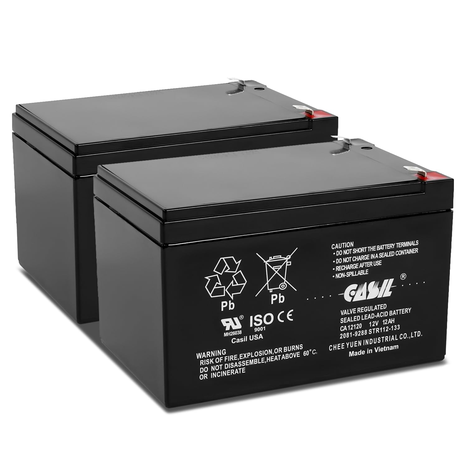 2 Pack 12V 12Ah F2 Sealed Lead Acid Agm Rechargeable Sla Deep Cycle Battery