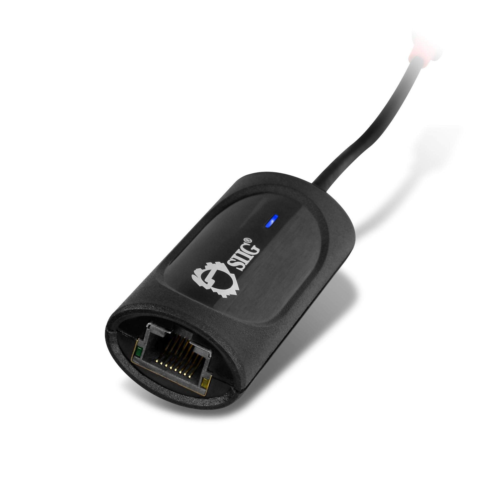 Siig Usb Type C To Gigabit Ethernet Adapter   10/100/1000 Mbps Lan Adapter For Windows And Mac Systems, Thunderbolt 3 (Black)