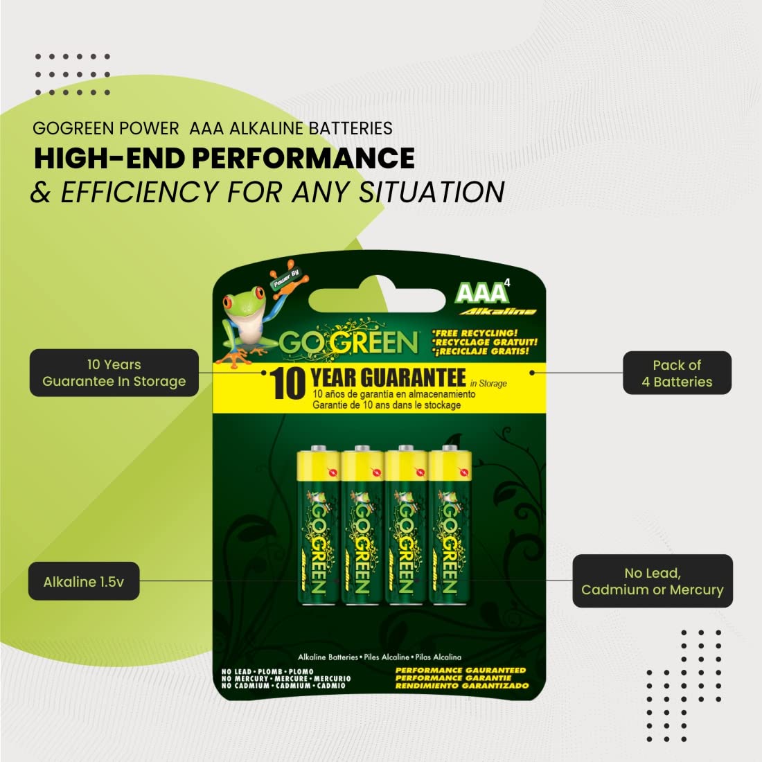 Go Green Aaa Alkaline Battery 4 Pack