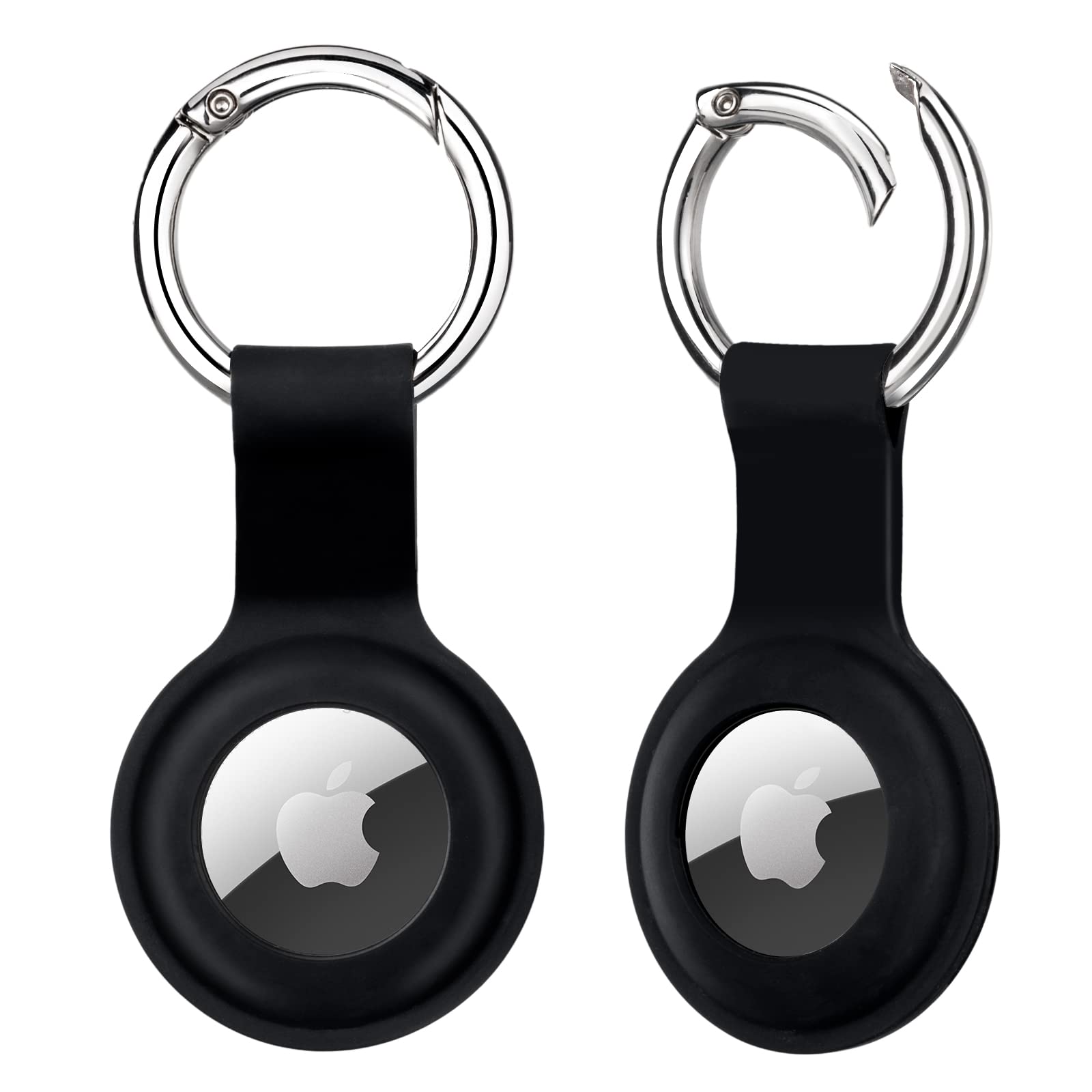 Colorcoral 2 Pack Airtag Holder With Keychain Shockproof Protective Cover For Apple Airtag Durable Anti Scratch Air Tag Case Sil