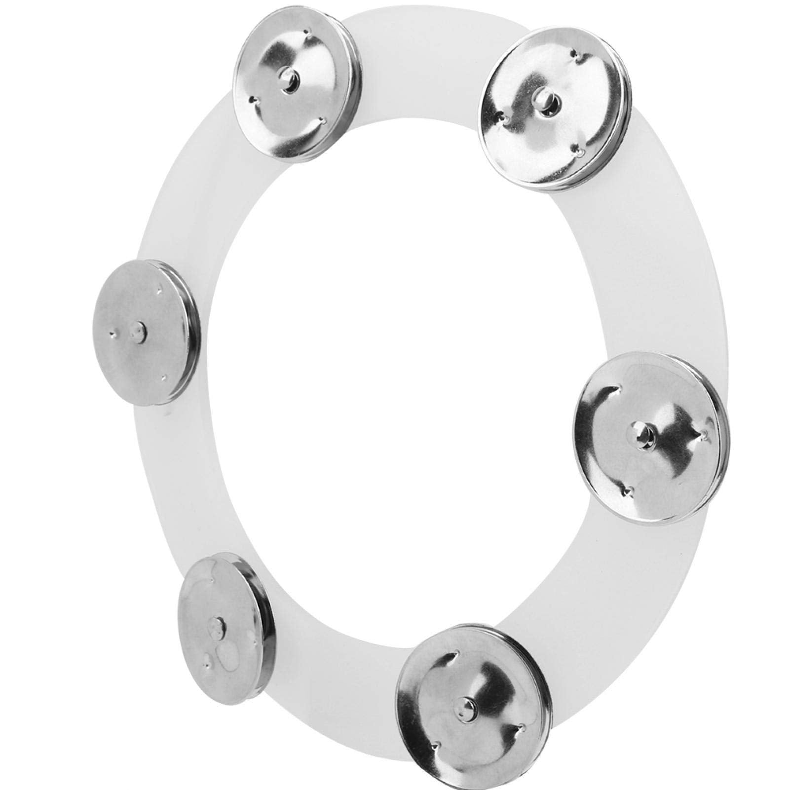 Crispness Drum Hi Hat Tambourine Drum Cymbals Hi Hat Tambourine for School Performance Home Lovers(Silver)