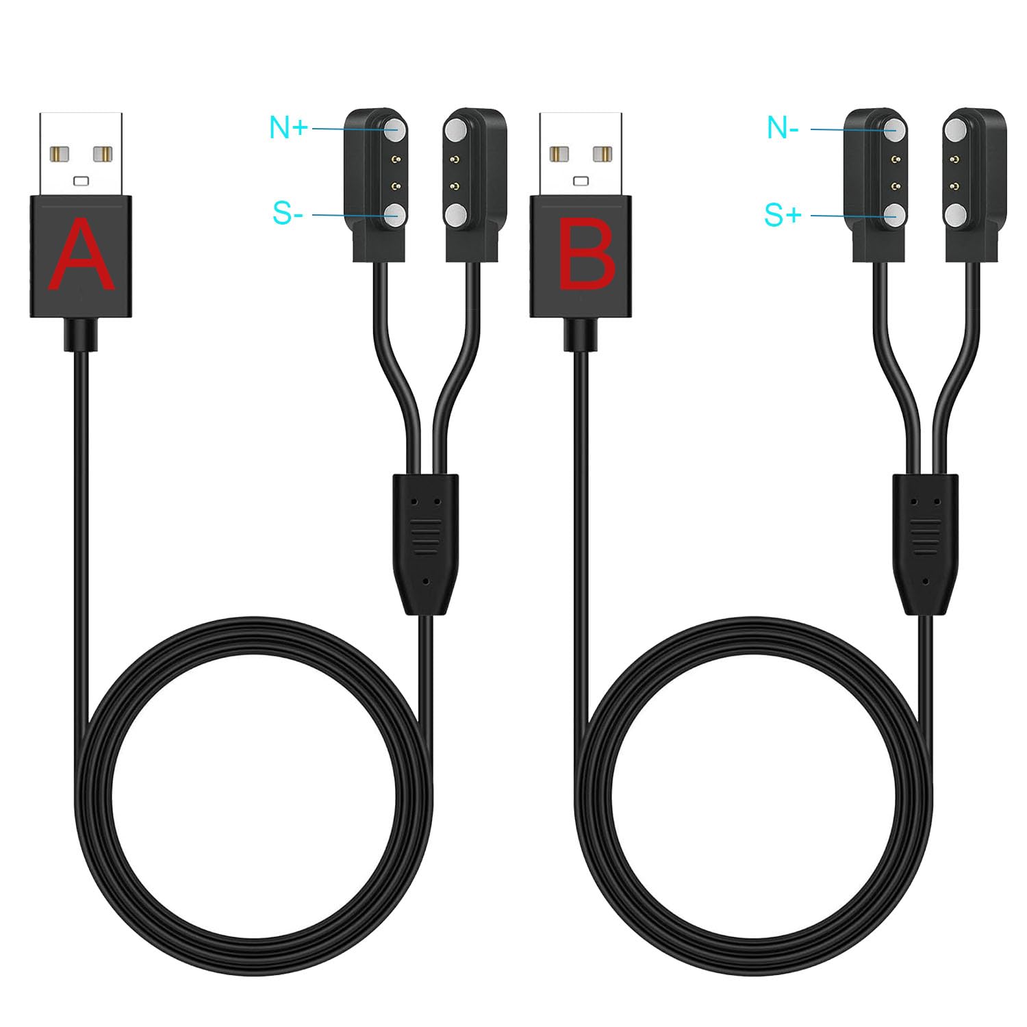 Xininyia Smart Glasses Charger,2-Pack [Model A+Model B,Only One Fit] Magnetic Charging Cable Compatible With Smartglasses Replac