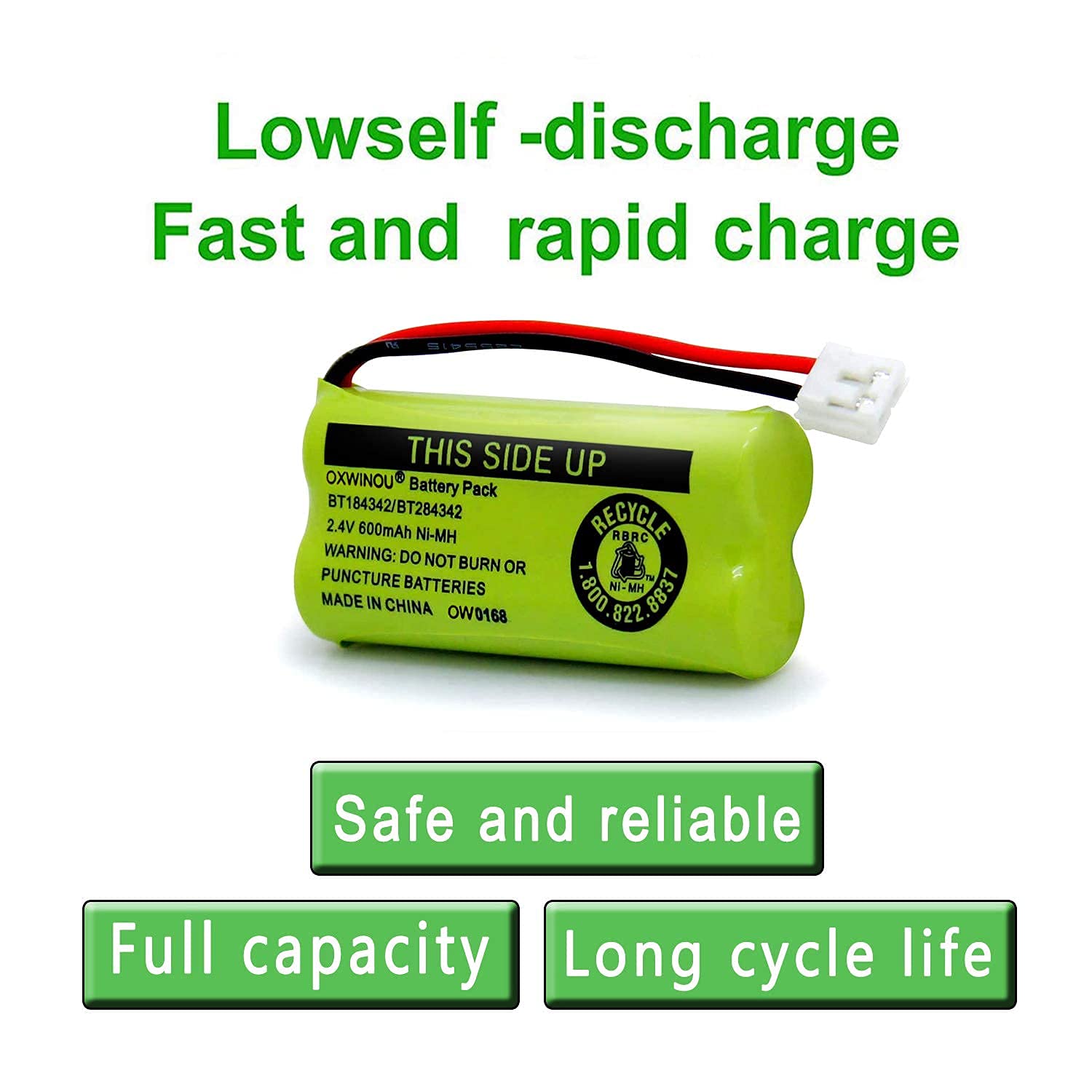 Oxwinou 2.4V Bt184342 Bt284342 Bt18433 Bt28433 Bt183348 Bt283348 Bt 1011 Replacement Battery Compatible With Phone Cs6209 Cs6219