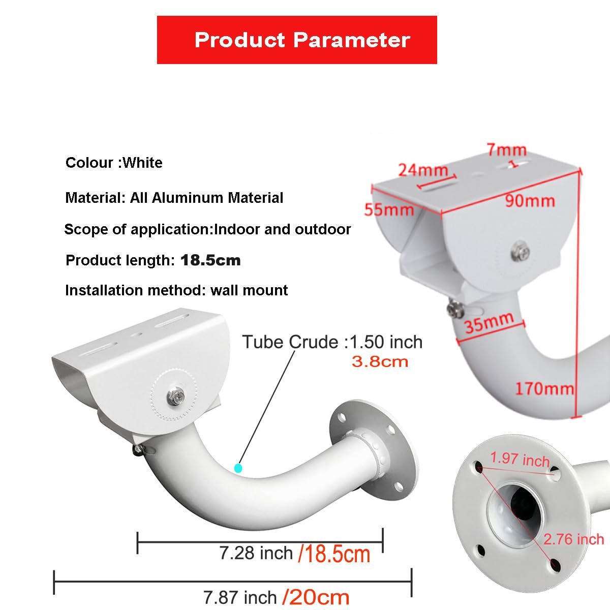 Usidaer Surveillance Security Camera Mount Bracket, Adjustable Universal Camera Wall Mounting Bracket For Cctv Security Cameras/