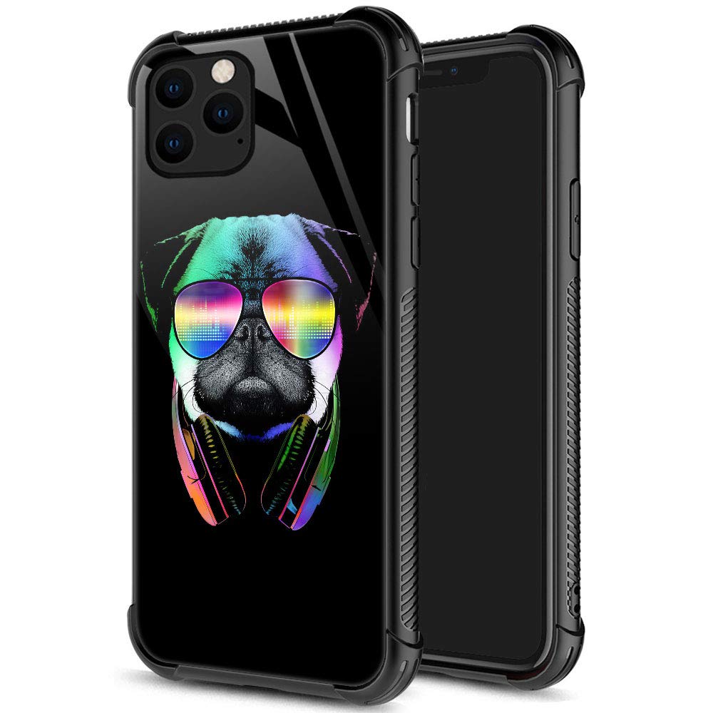 Zhegailian Case Compatible With Iphone 12,Music Dog Case For Iphone 12 Pro For Boys Men,Pattern Design Anti Scratch Organic Glas